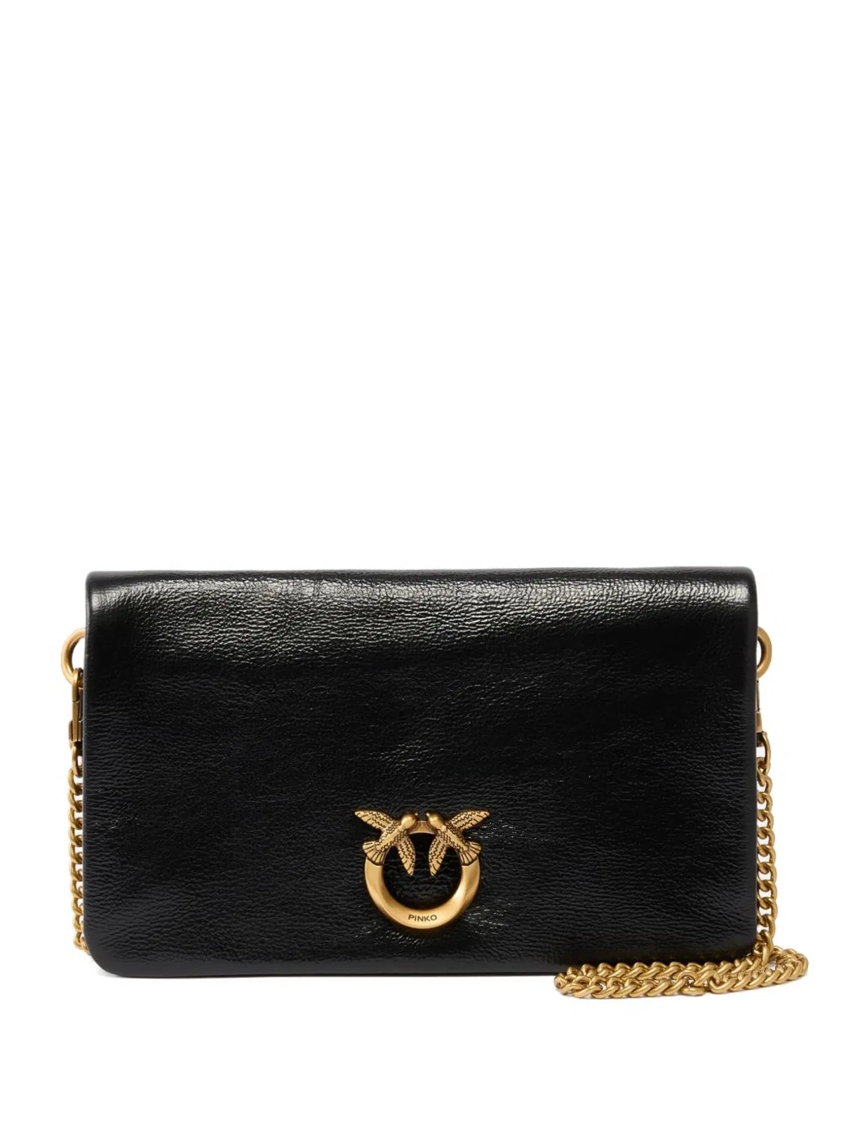 Pinko Black Gold Leather Handbag