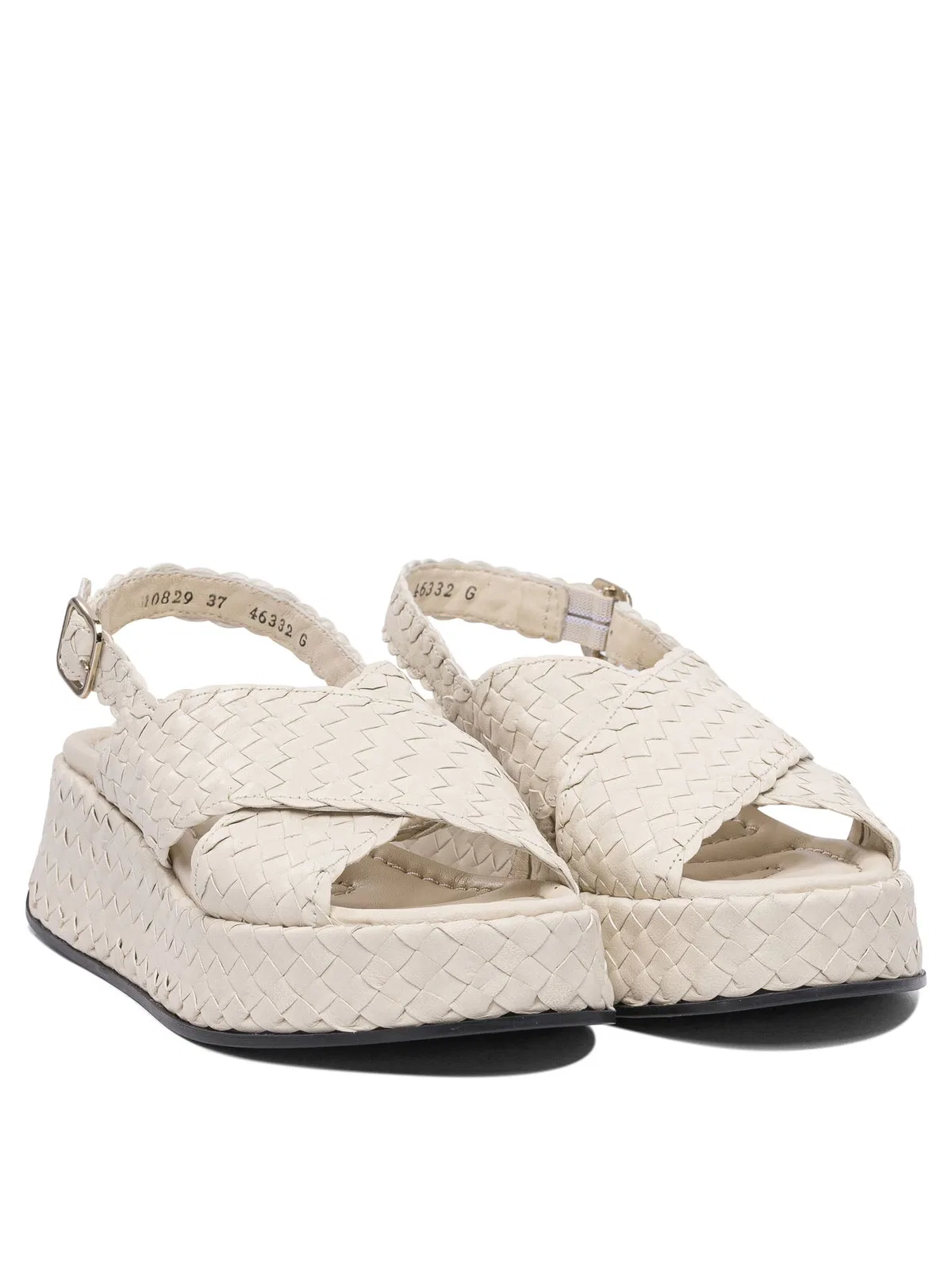 Pons Quintana Beige Leather Rubber Sandals