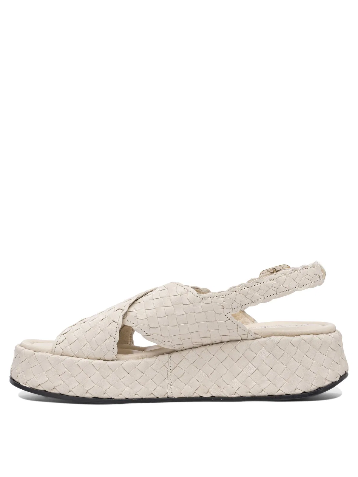Pons Quintana Beige Leather Rubber Sandals
