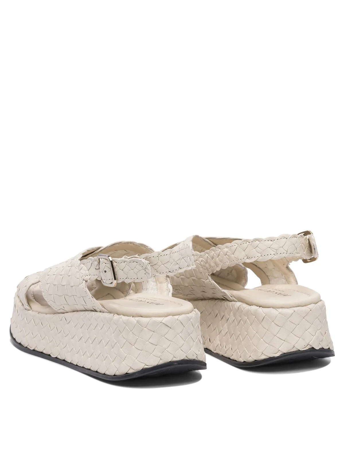 Pons Quintana Beige Leather Rubber Sandals