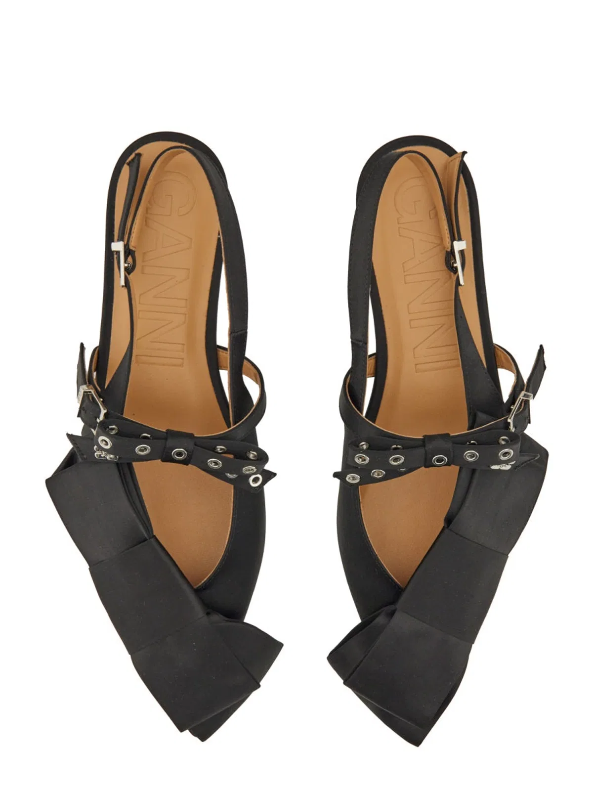 Ganni Satin Ballerina