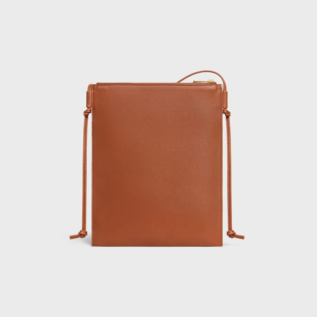 Celine Tan Brown Lamb Leather Sharp Pouch