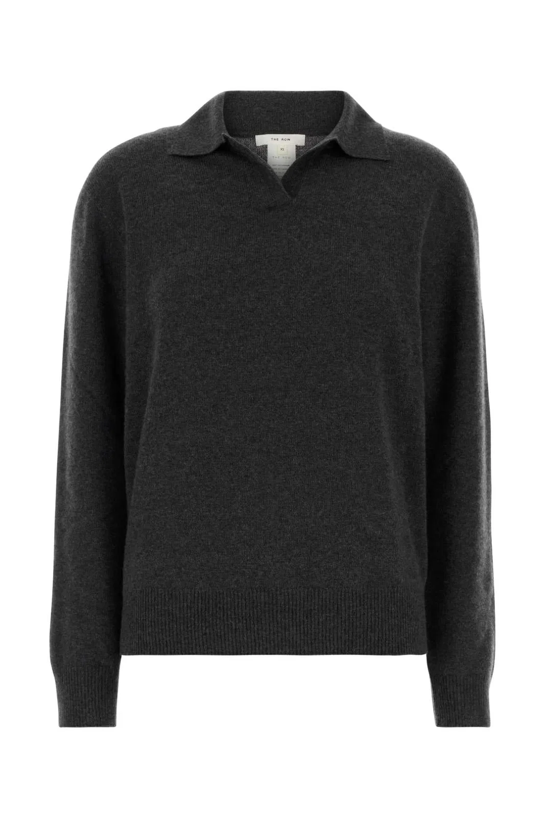 The Row Charcoal Cashmere Oashi Polo Shirt