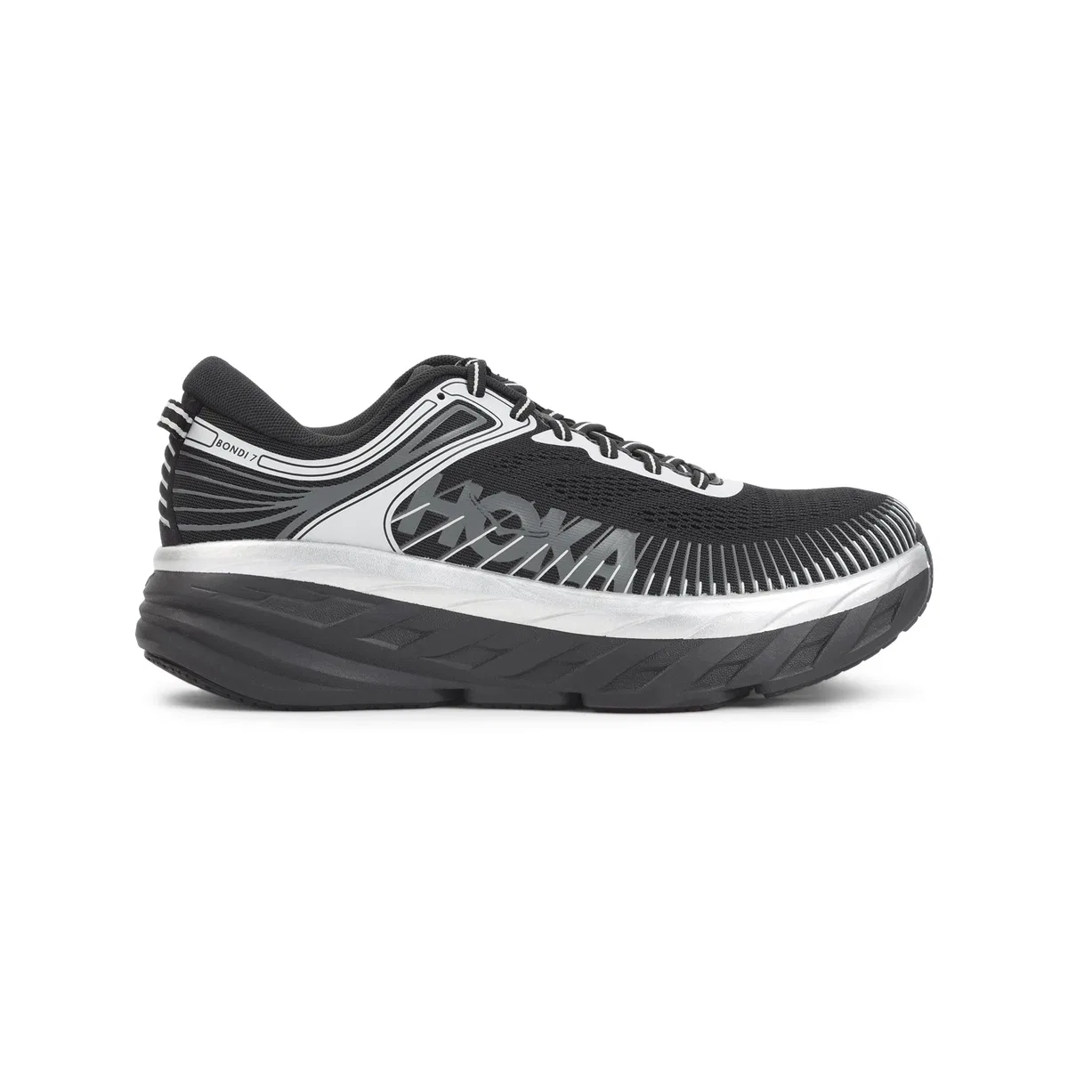 Hoka one one Black Silver Textile Synthetic Sneakers