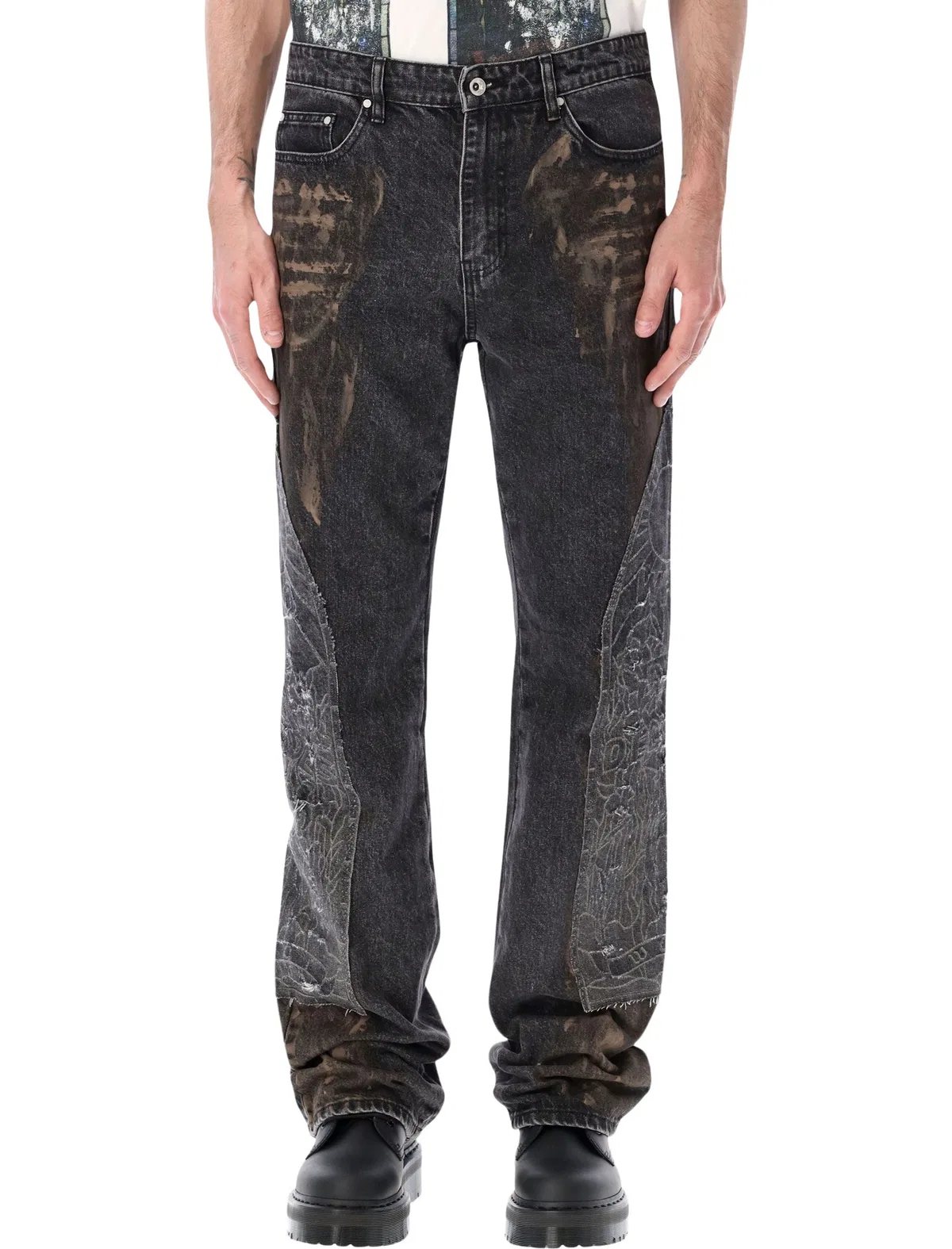 Who Decides War Mechanic Washed Denim Straight Jeans
