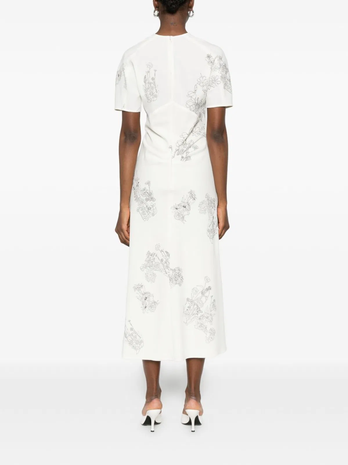 Victoria Beckham Mc Natural Est Black Flower Dress