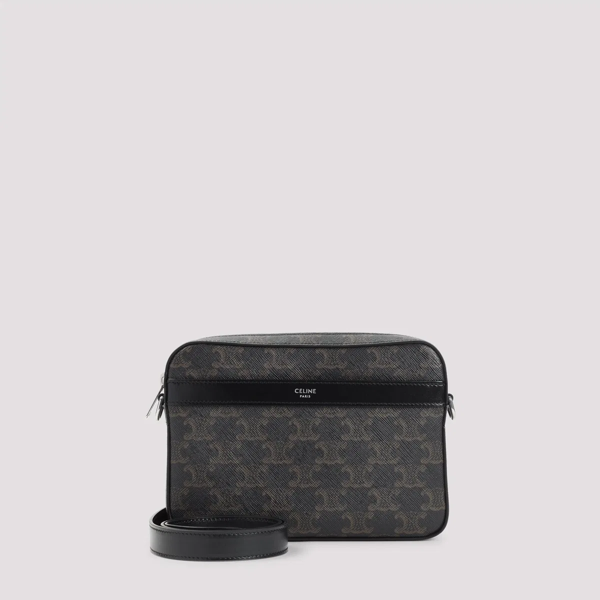 Celine Black Triomphe Textile Small Messenger S