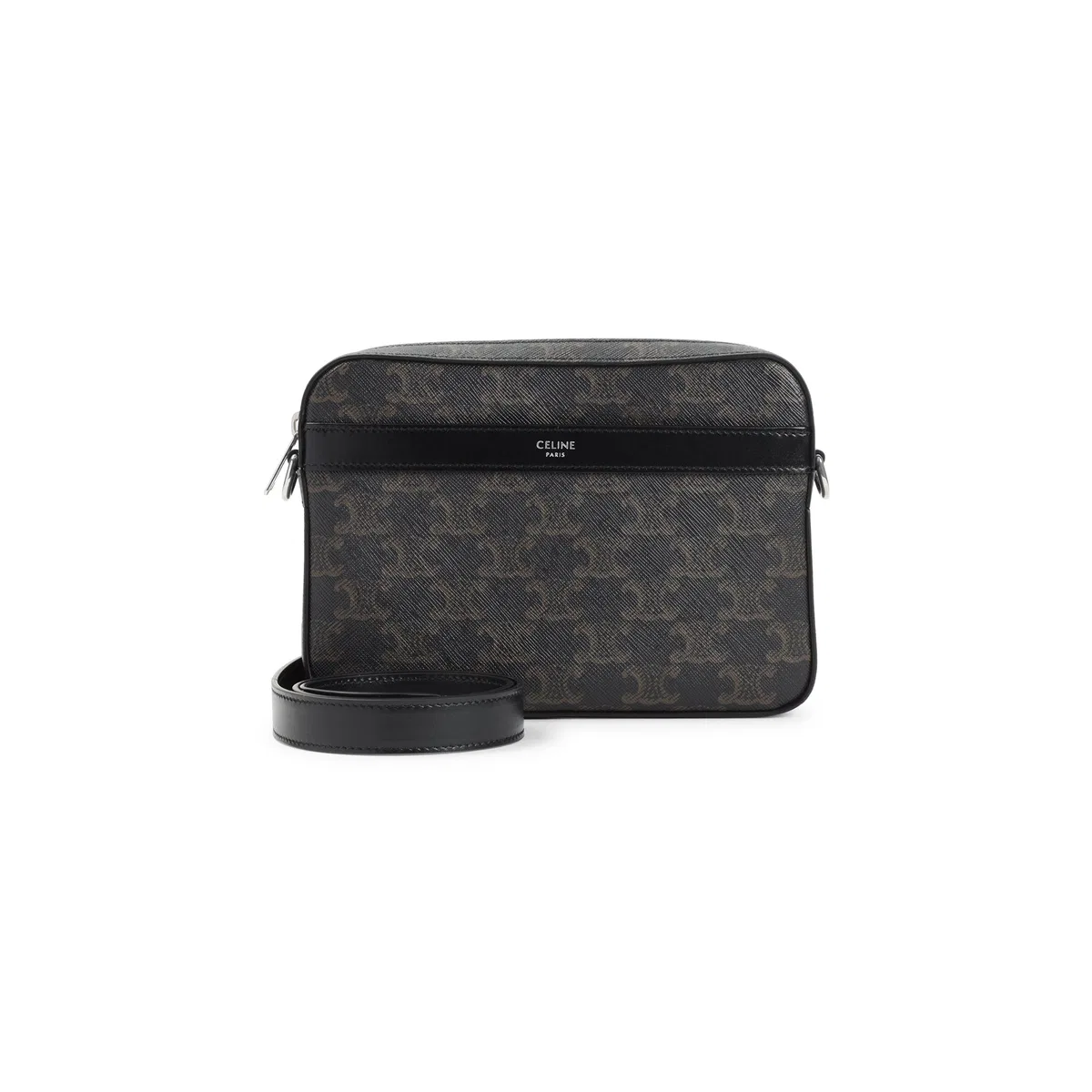 Celine Black Triomphe Textile Small Messenger S