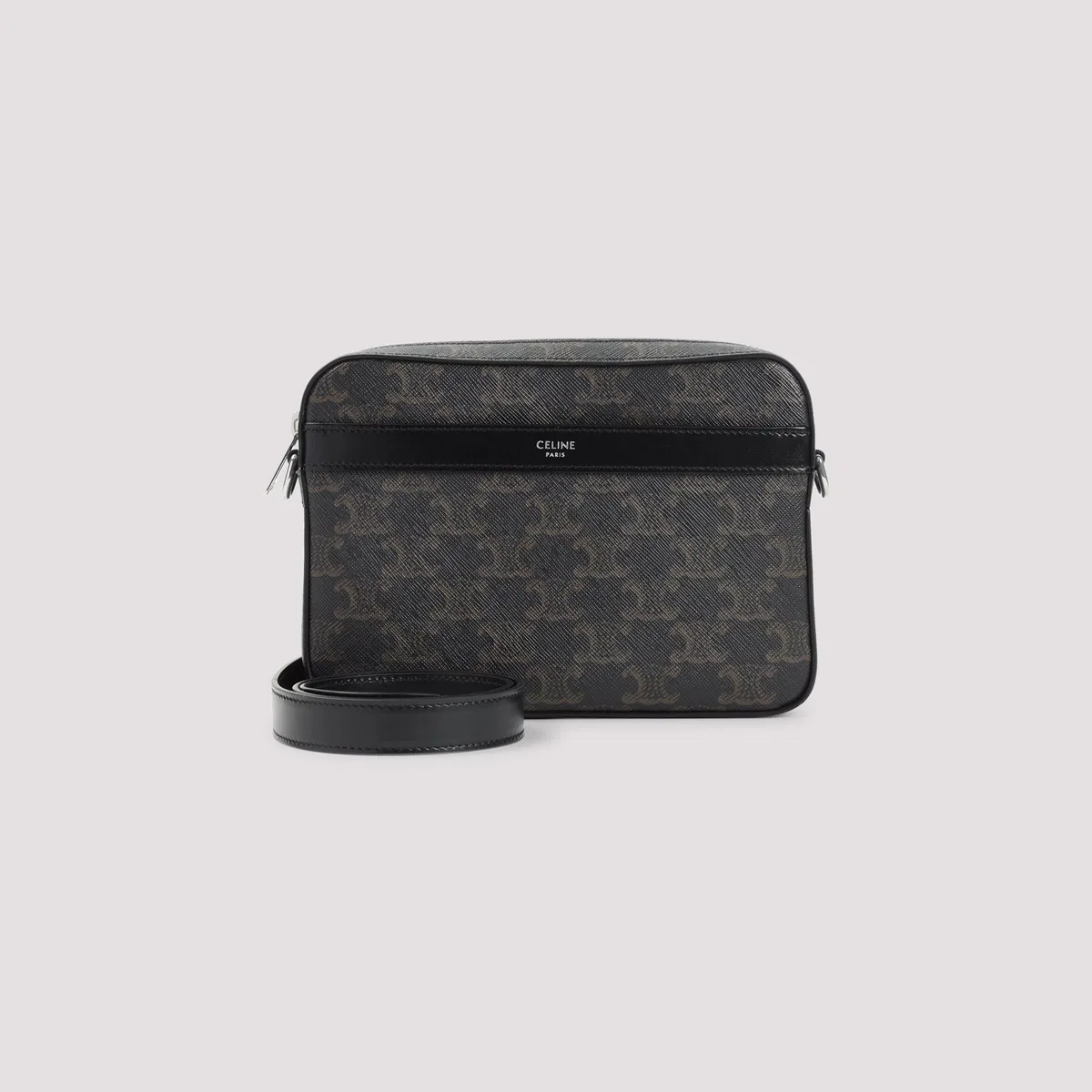 Celine Black Triomphe Textile Small Messenger S