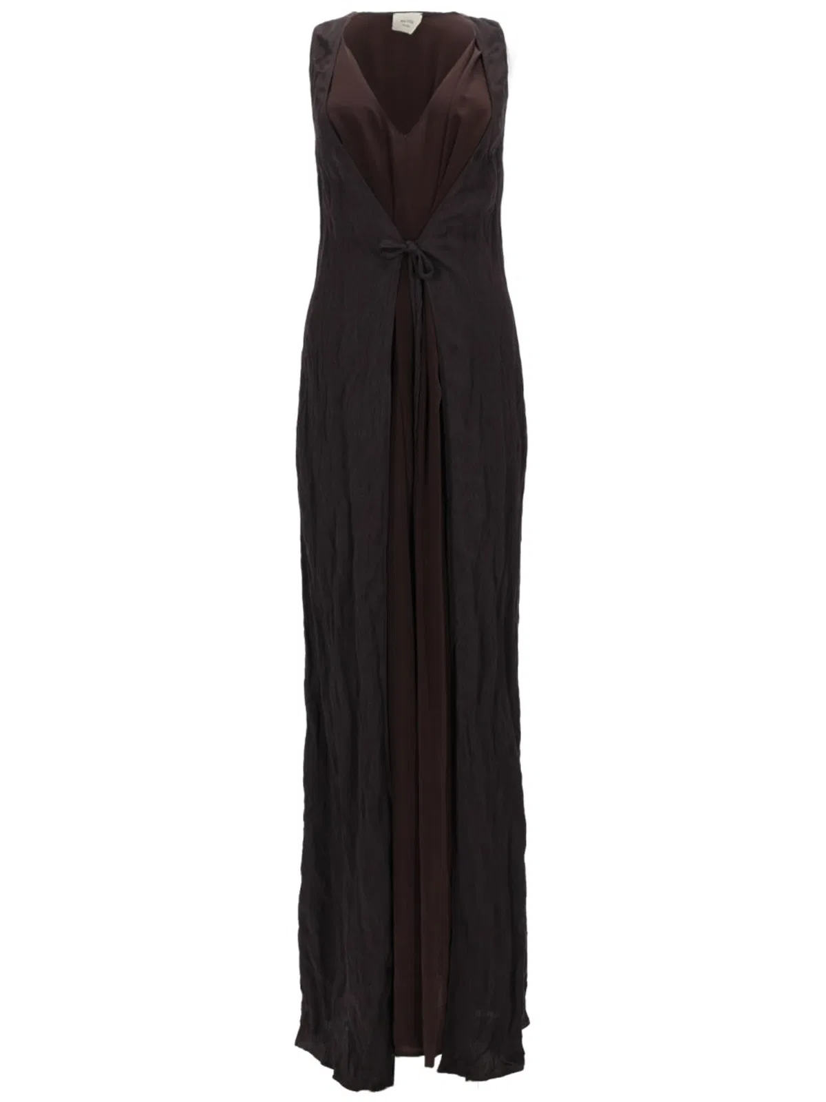 Alysi Brown Silk Modal Polyamide Dress