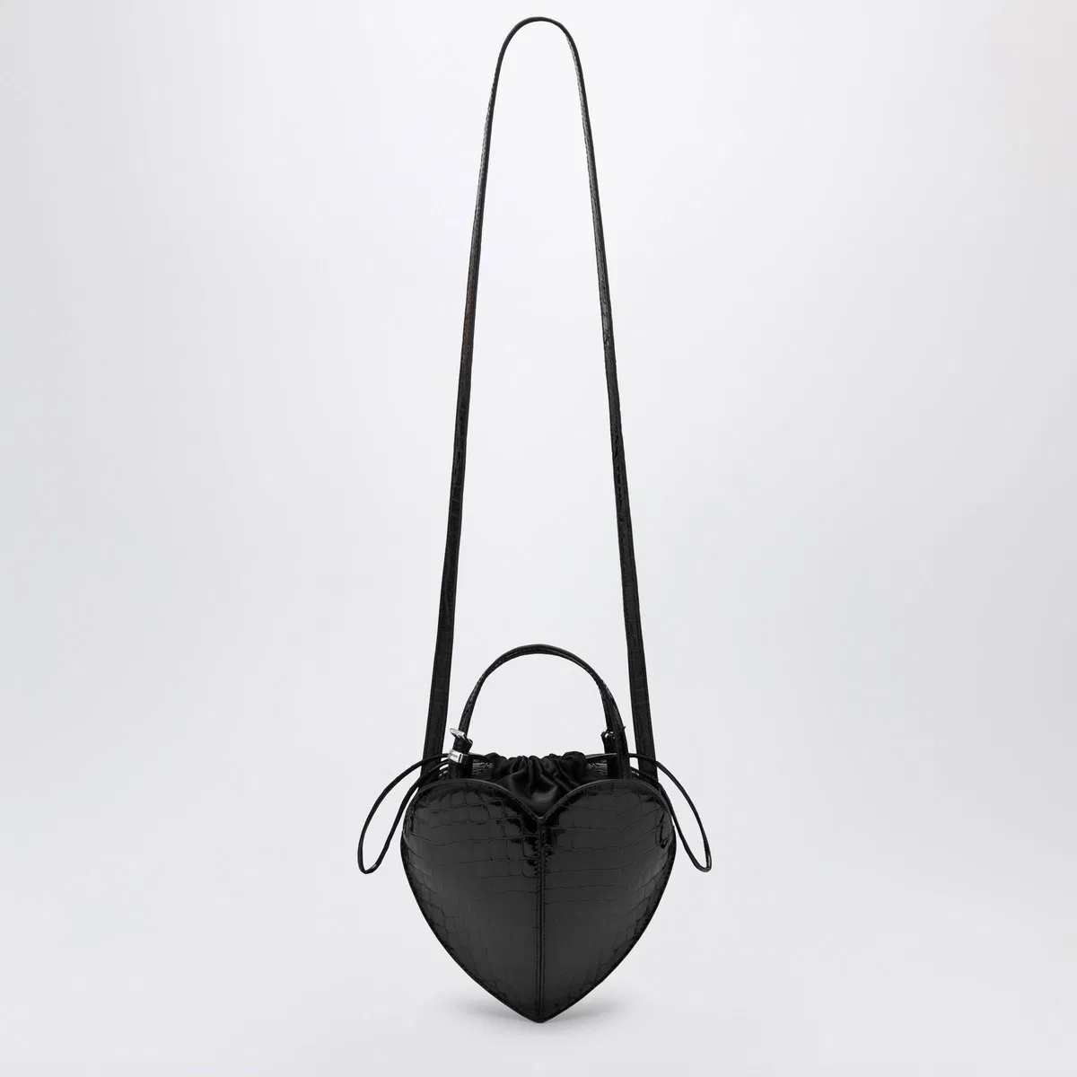 Rotate Heart Bag Croco Croc-Effect Patent Leath