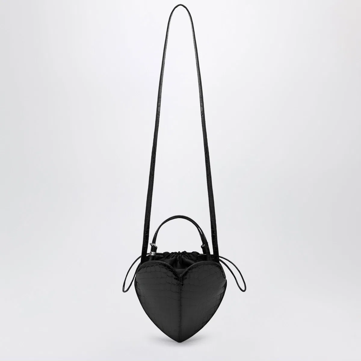 Rotate Heart Bag Croco Croc-Effect Patent Leath