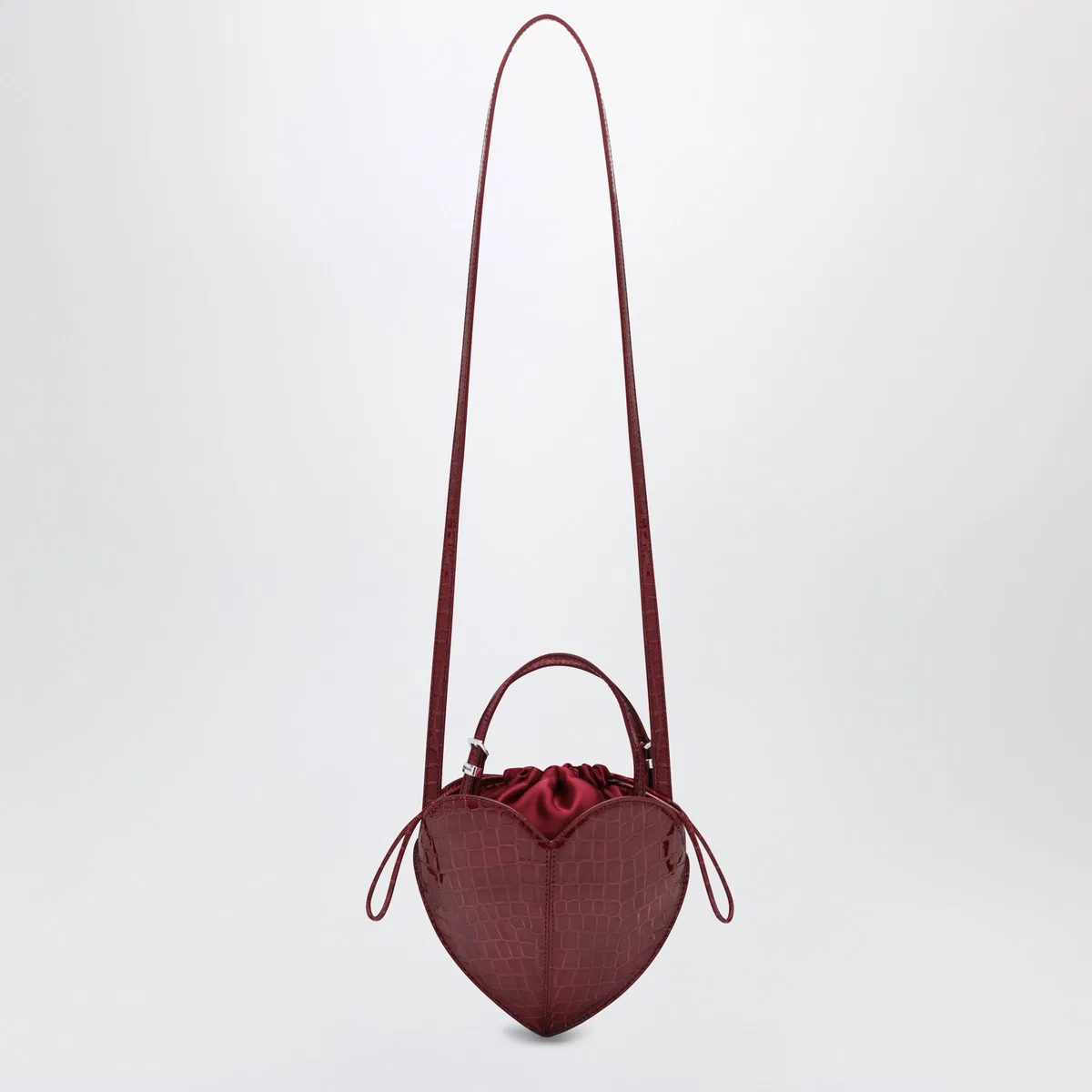 Rotate Burgundy Heart Bag Croco In Leather