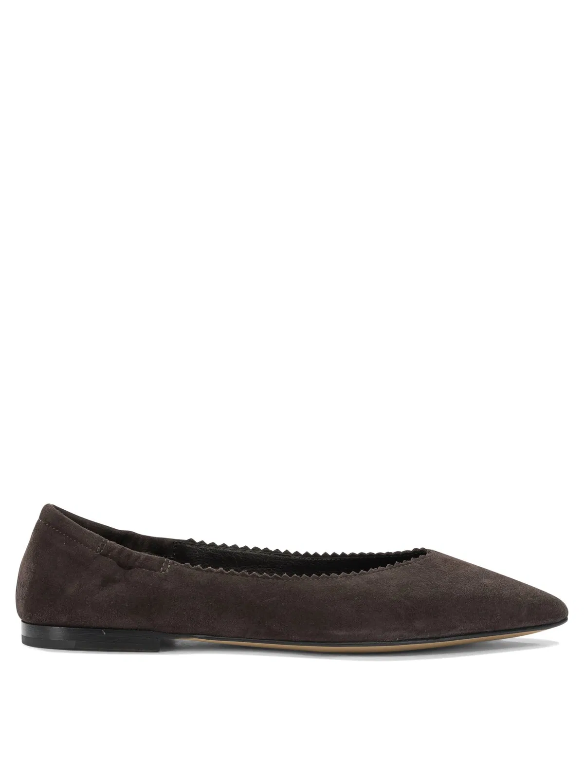 Pomme D'Or Brown Suede Leather Cow Leather Ballerin