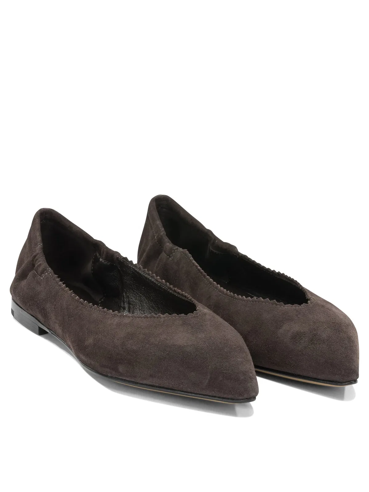 Pomme D'Or Brown Suede Leather Cow Leather Ballerin