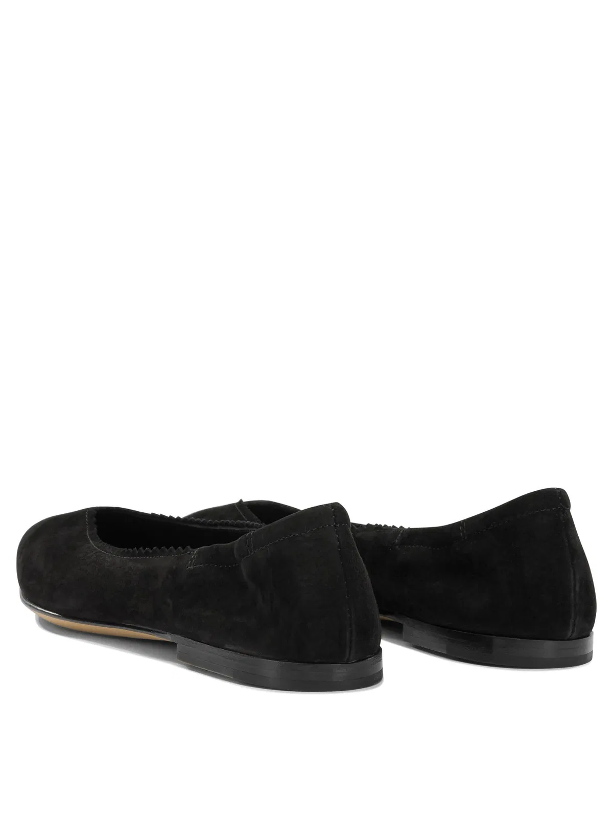 Pomme D'Or Black Suede Leather Cow Leather Ballerin
