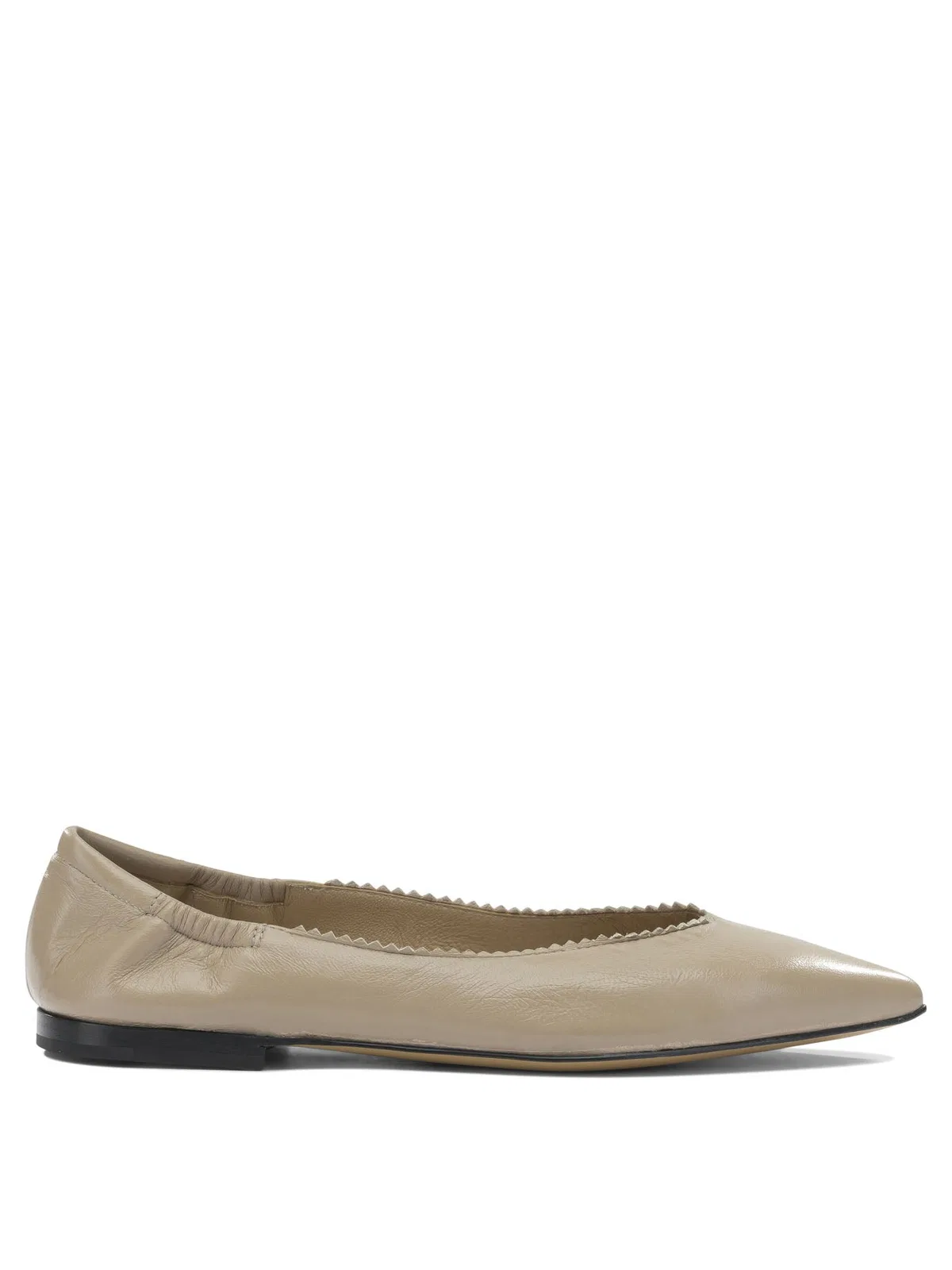 Pomme D'Or Beige Leather Ballerinas