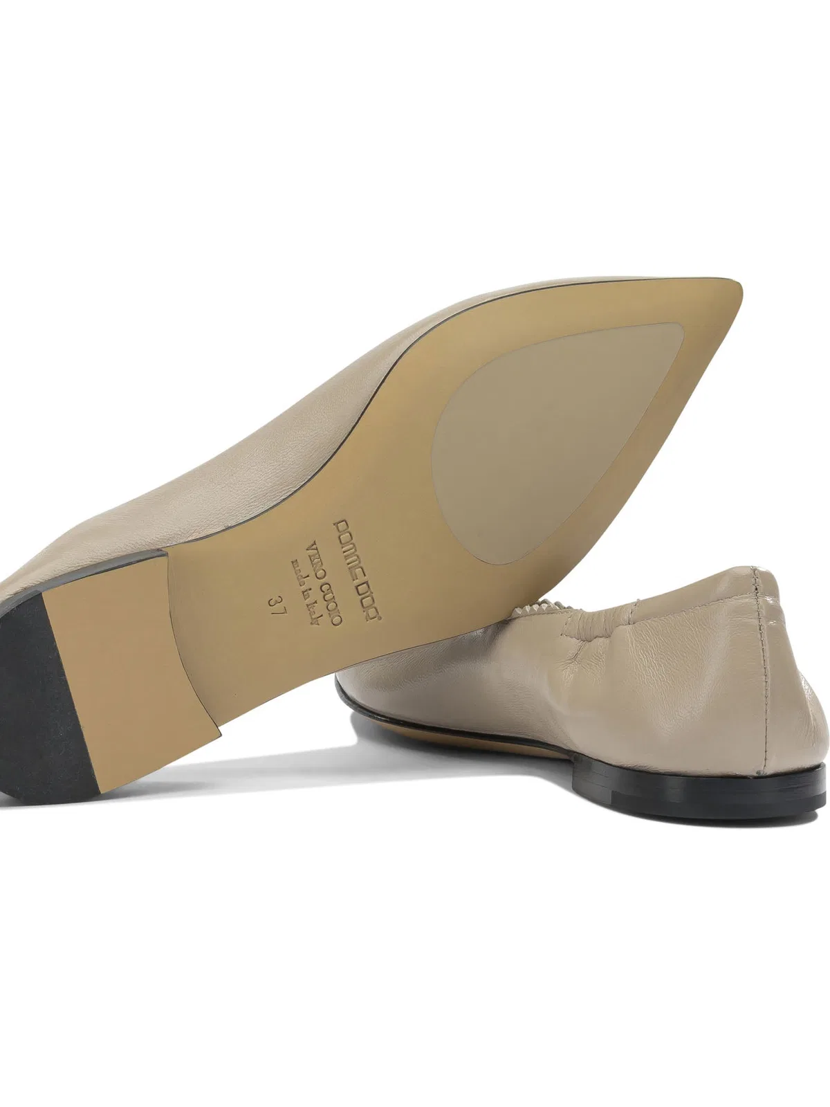 Pomme D'Or Beige Leather Ballerinas