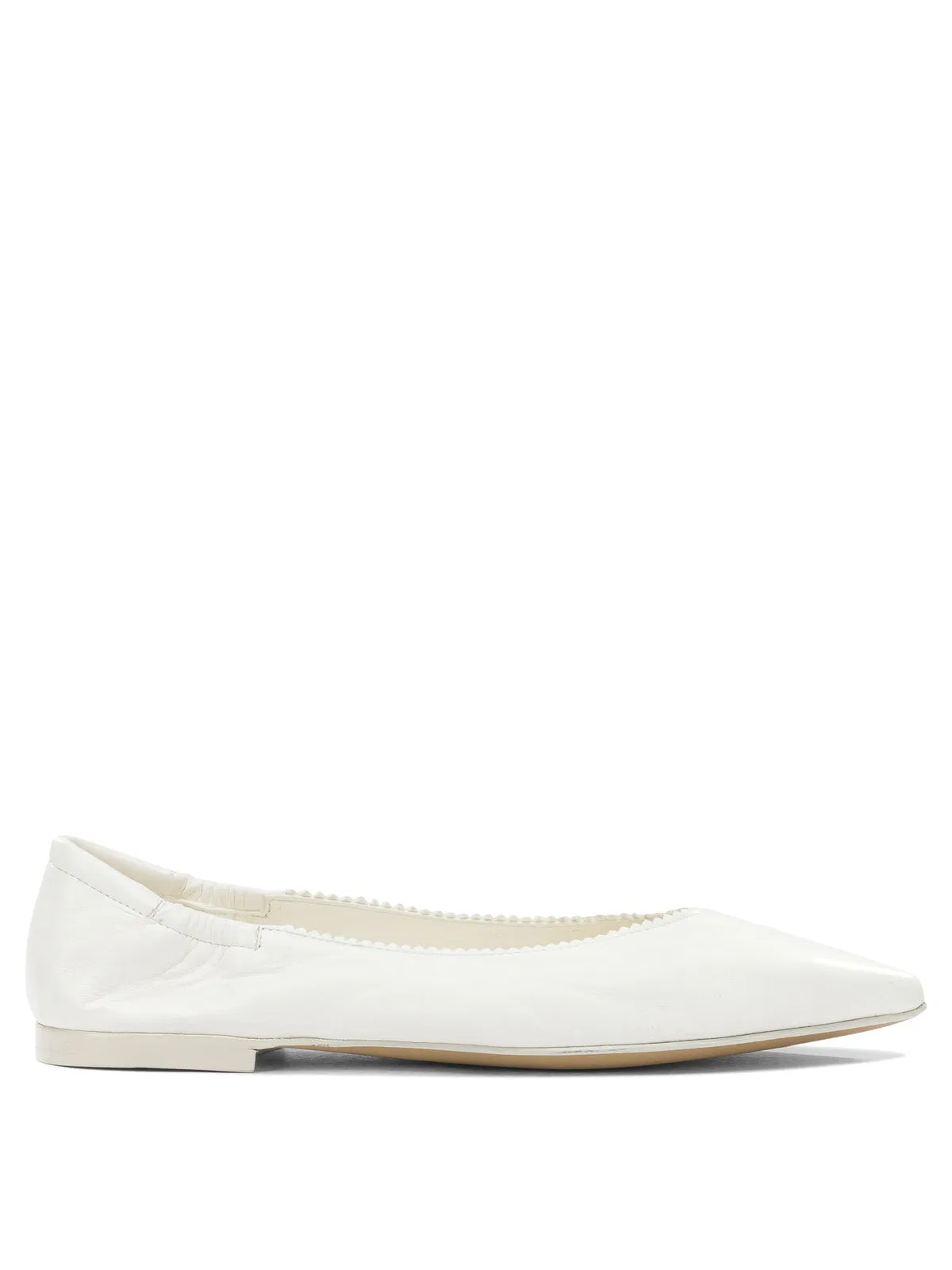 Pomme D'Or White Leather Leatehr Rubber Ballerinas