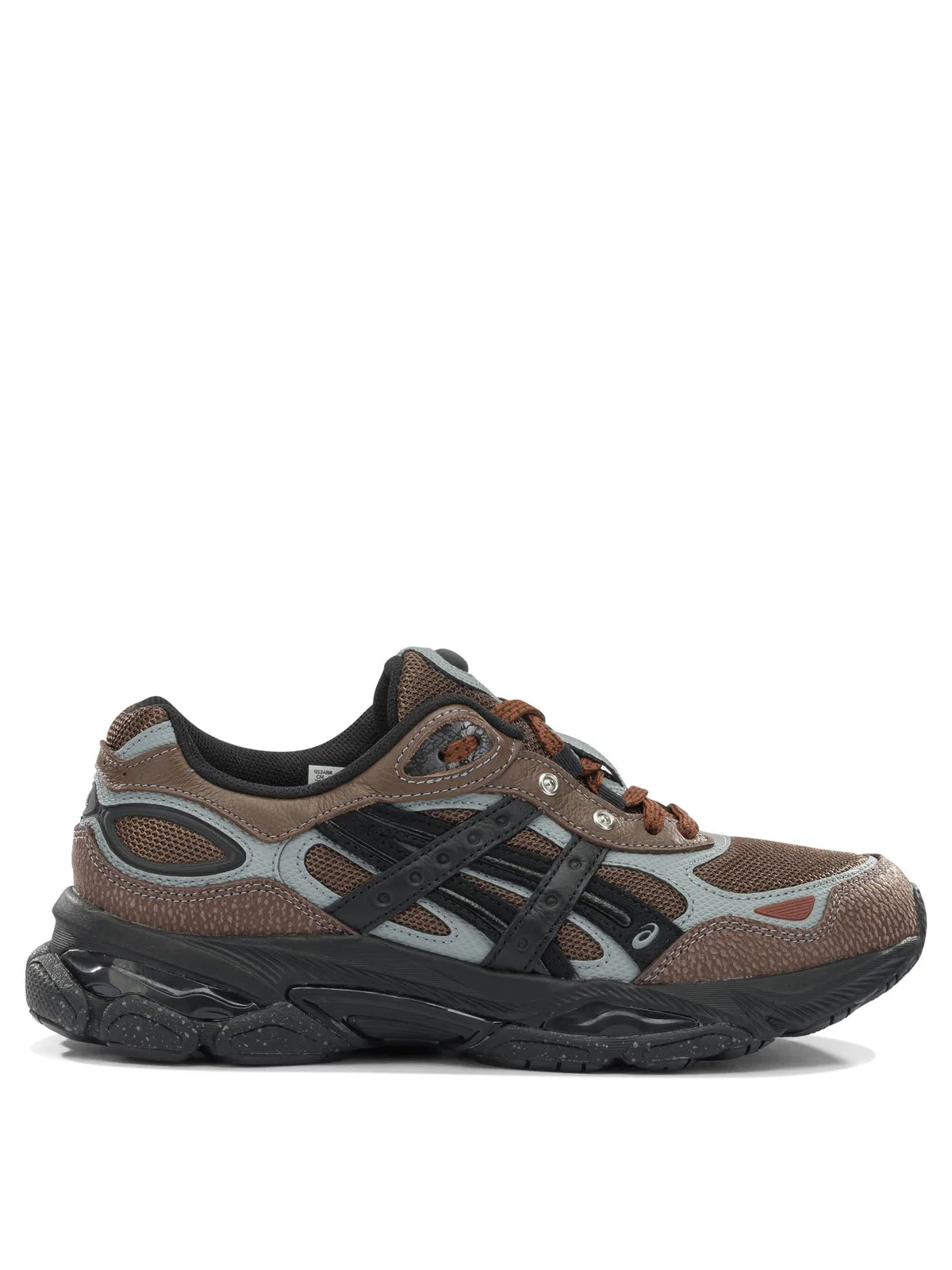 Asics Brown Leather Rubber Sneakers