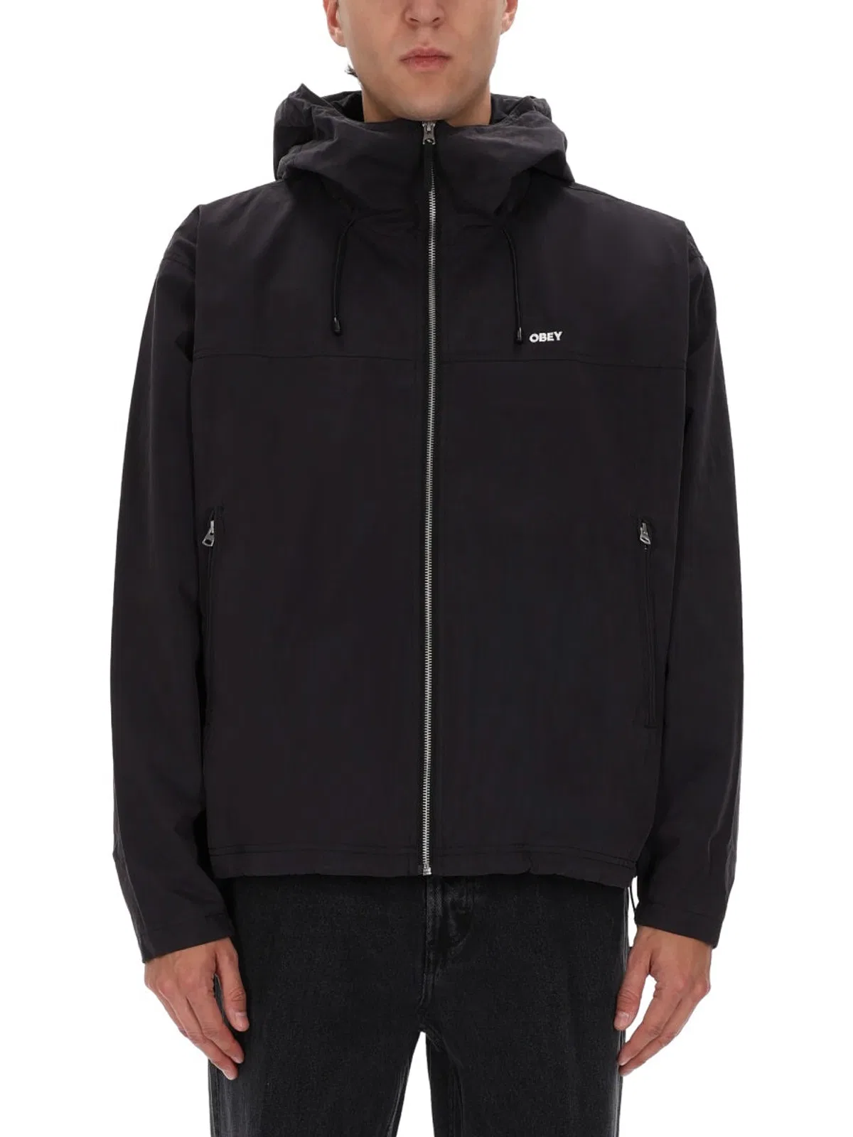 Obey Black Cotton Nylon Jacket