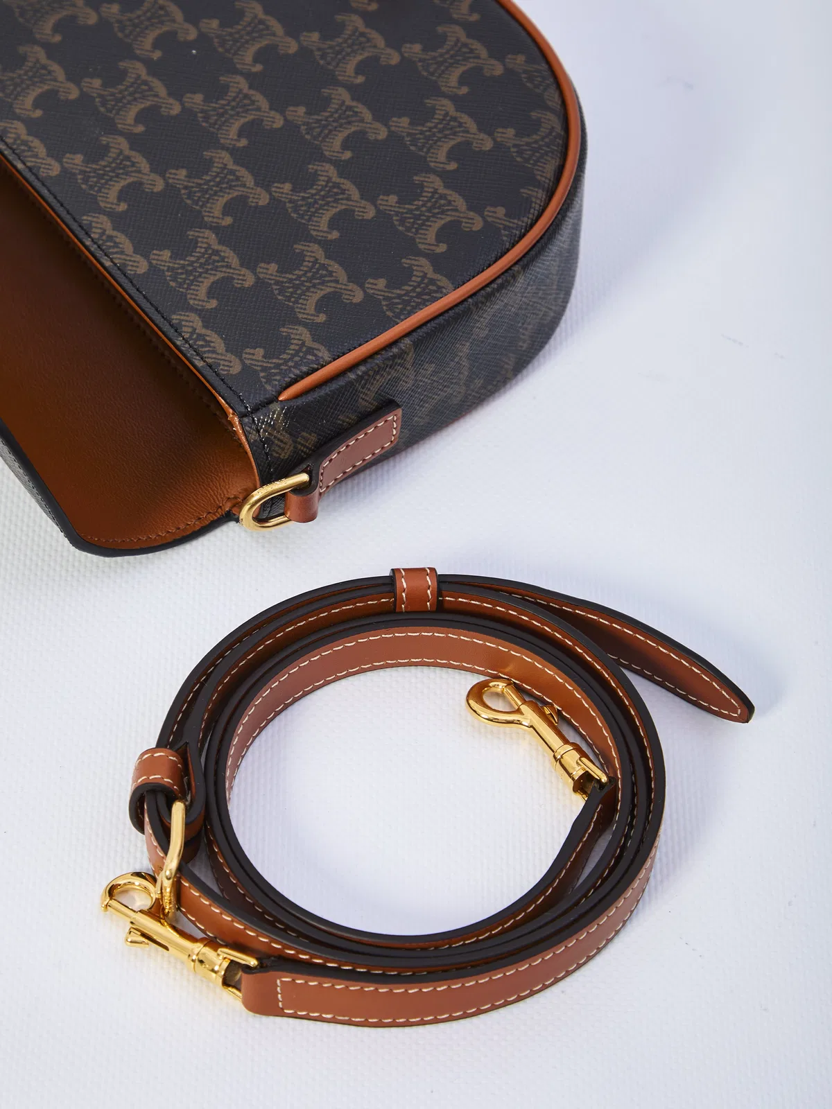 Celine Folco Triomphe Canvas Shoulder Bag
