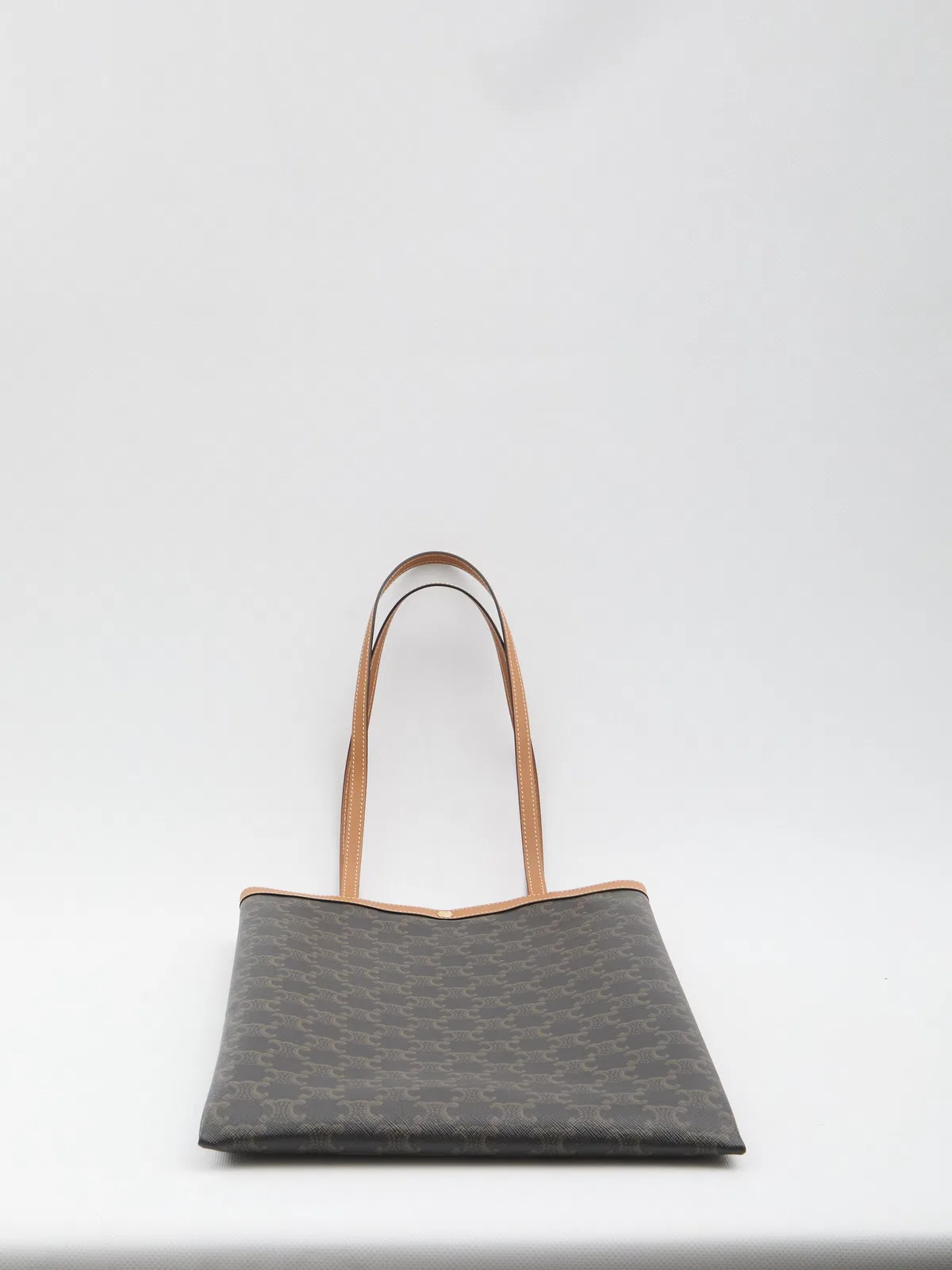 Celine Black Triomphe Textile Medium Flat Shopp