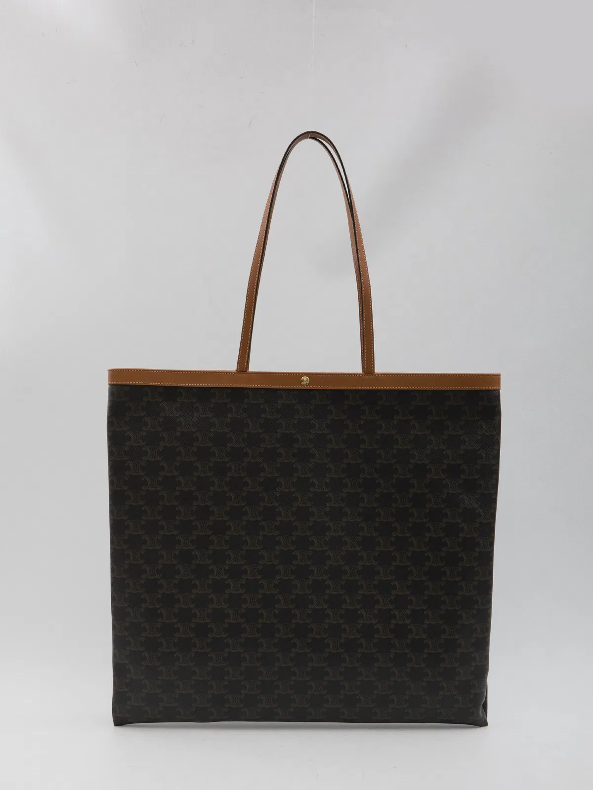 Celine Black Triomphe Textile Large Flat Shoppe