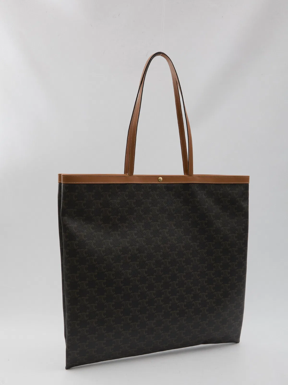 Celine Black Triomphe Textile Large Flat Shoppe