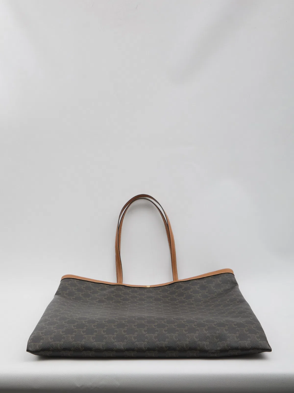 Celine Black Triomphe Textile Large Flat Shoppe