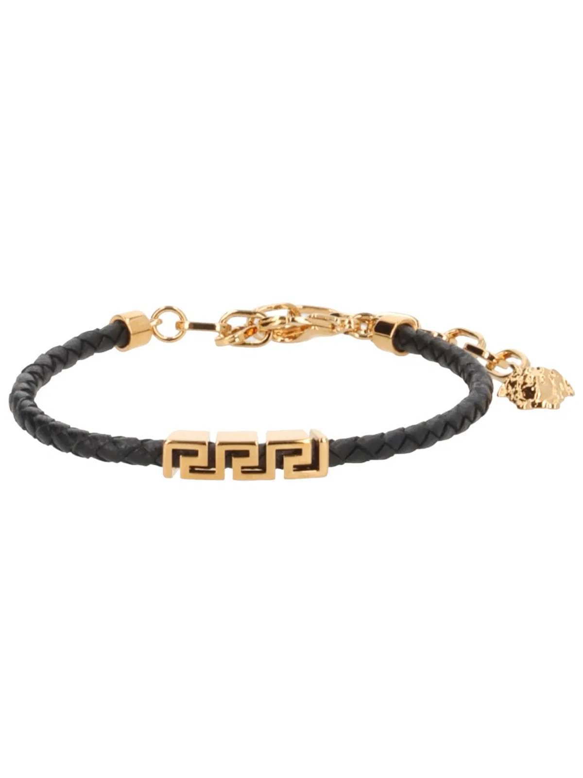 Versace Leather Bracelet With "Greek"