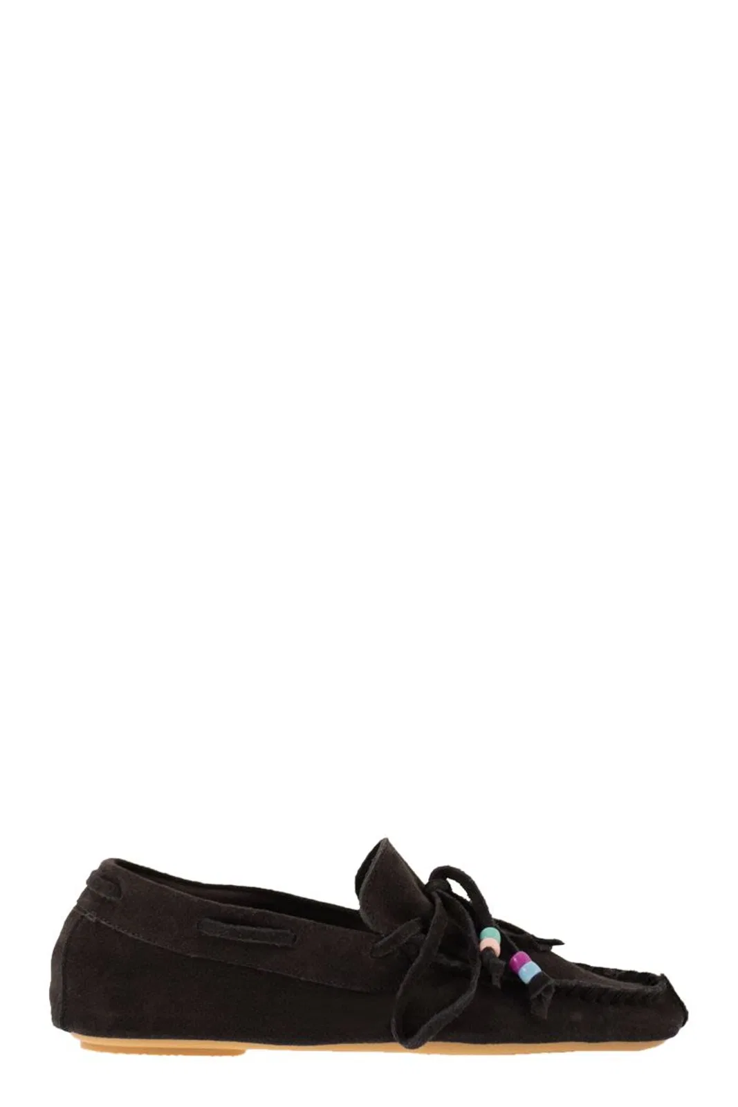 Anniel Suede Loafers With Fringes And Decorativ