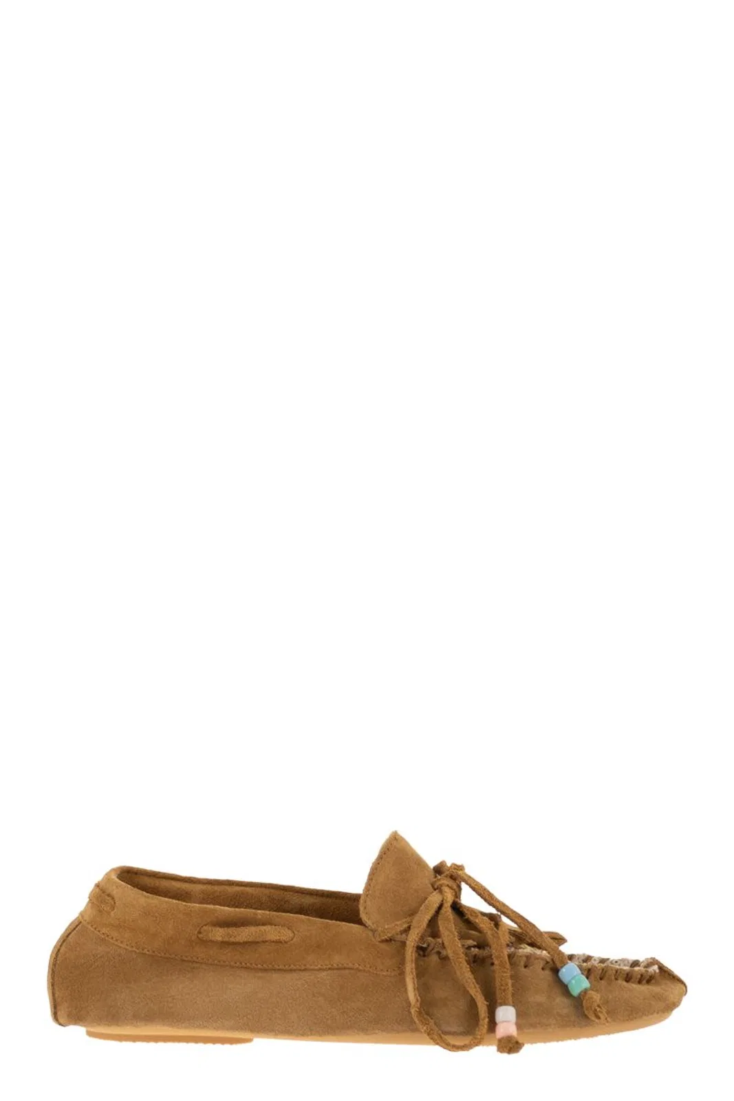 Anniel Suede Loafers With Fringes And Sequin De