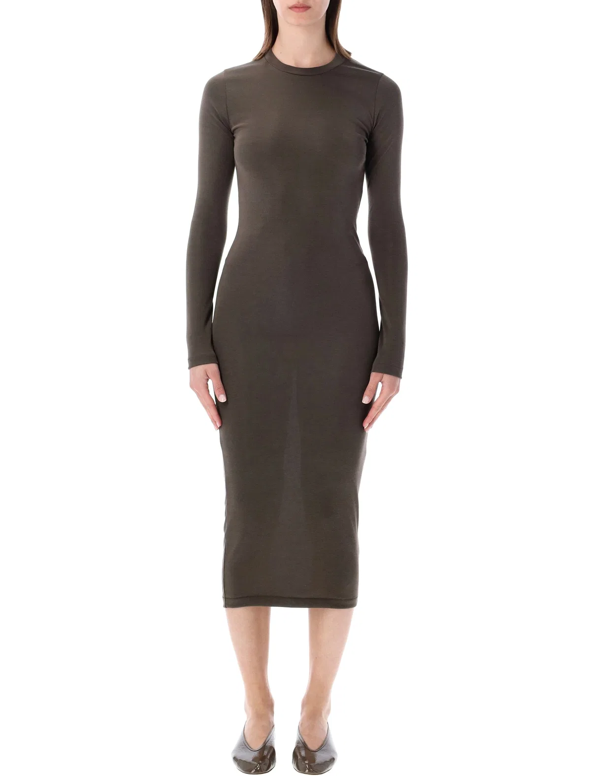 Fear Of God Essentials Lons Sleeve Rib Cotton Dress