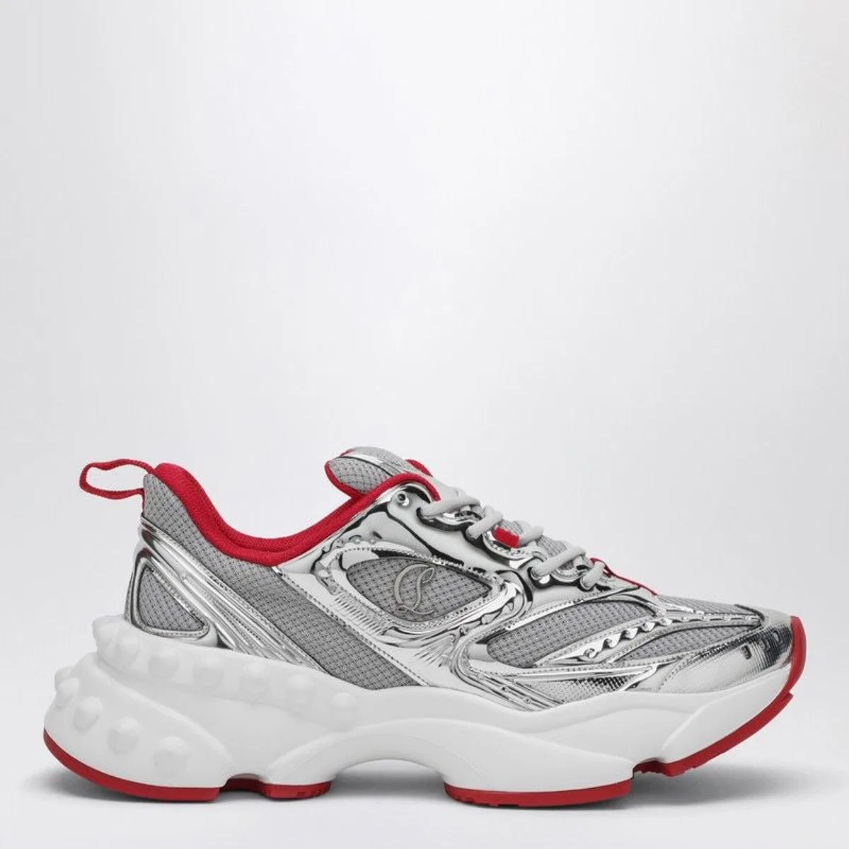 Christian louboutin So Flo Running Sneaker Silver/Red