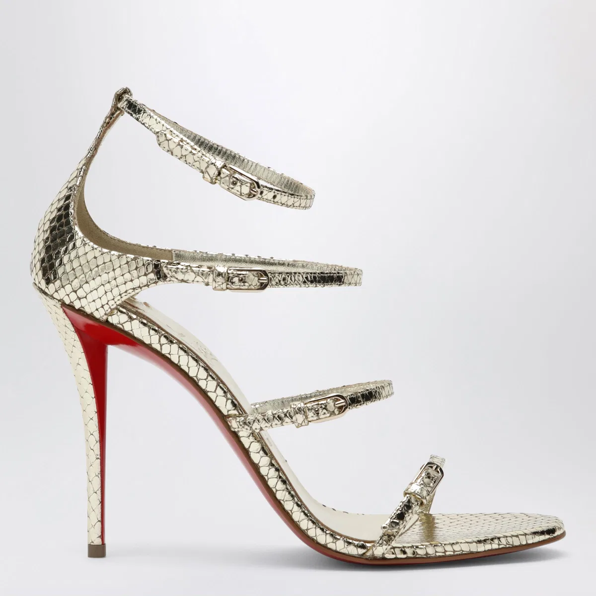 Christian louboutin Gold Leather High Sandals