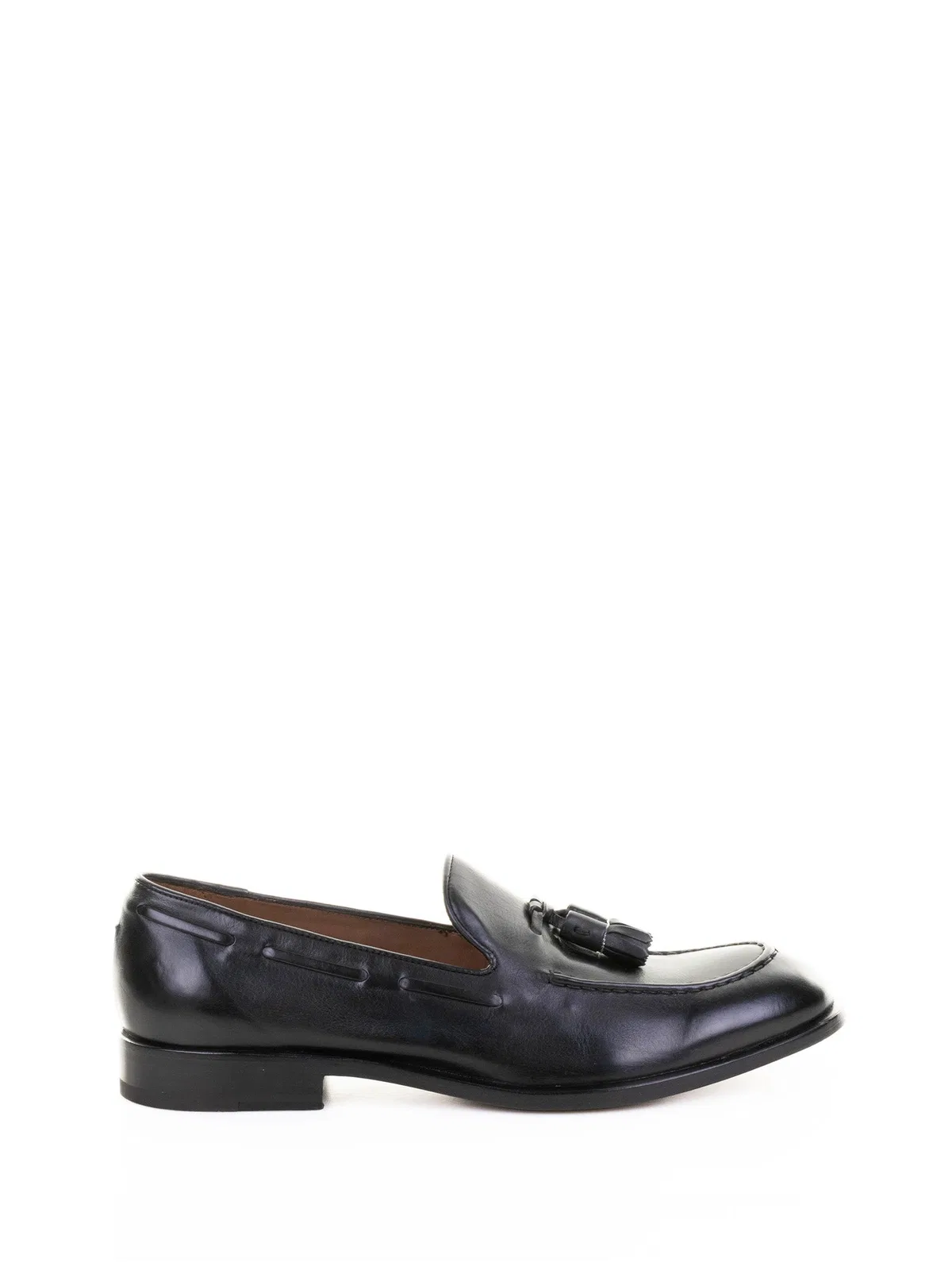 Fratelli Rossetti Black Leather Moccasin With Tassels