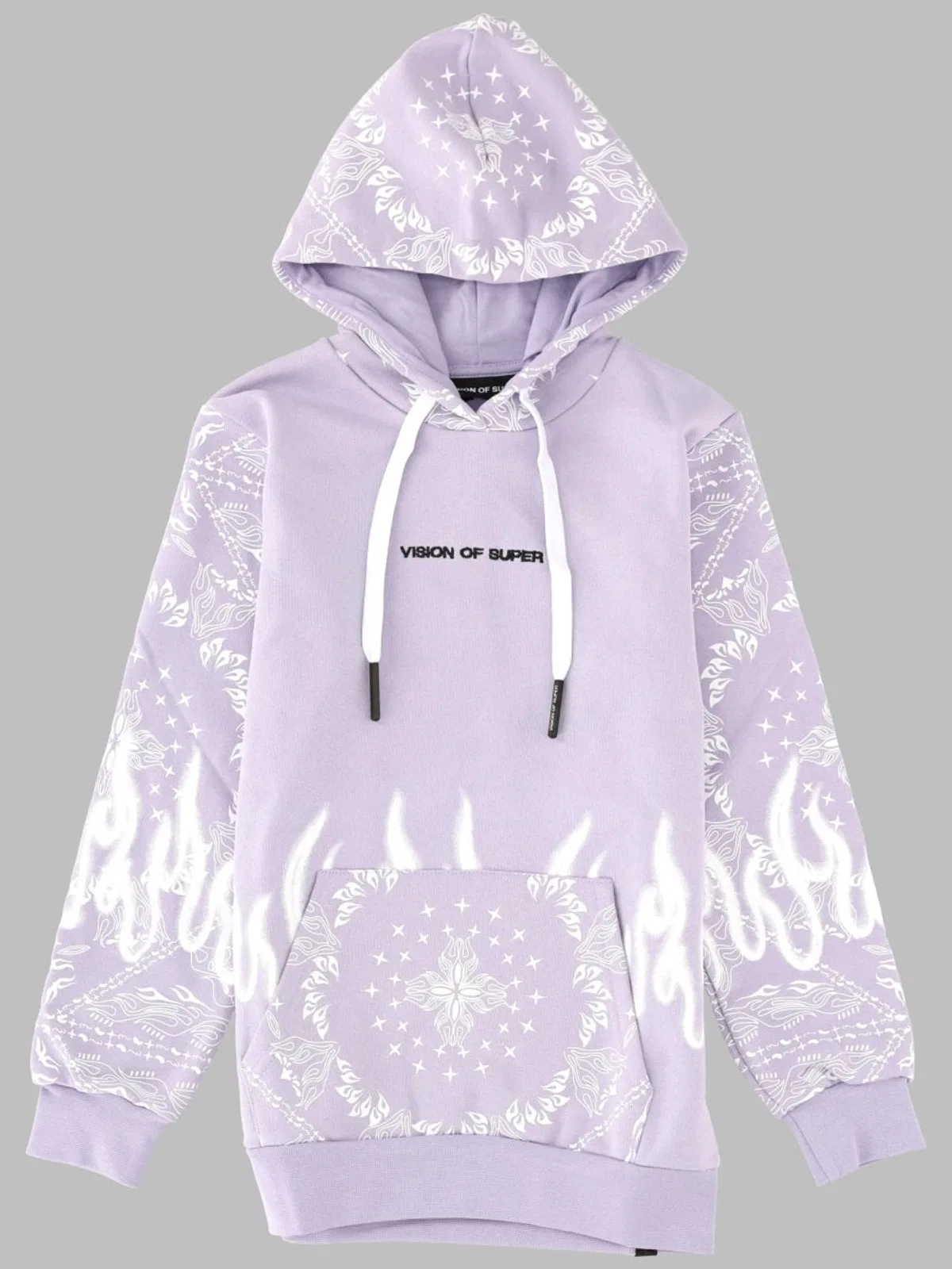 Vision Of Super Lilac Kids Hoodie With Bandana Print