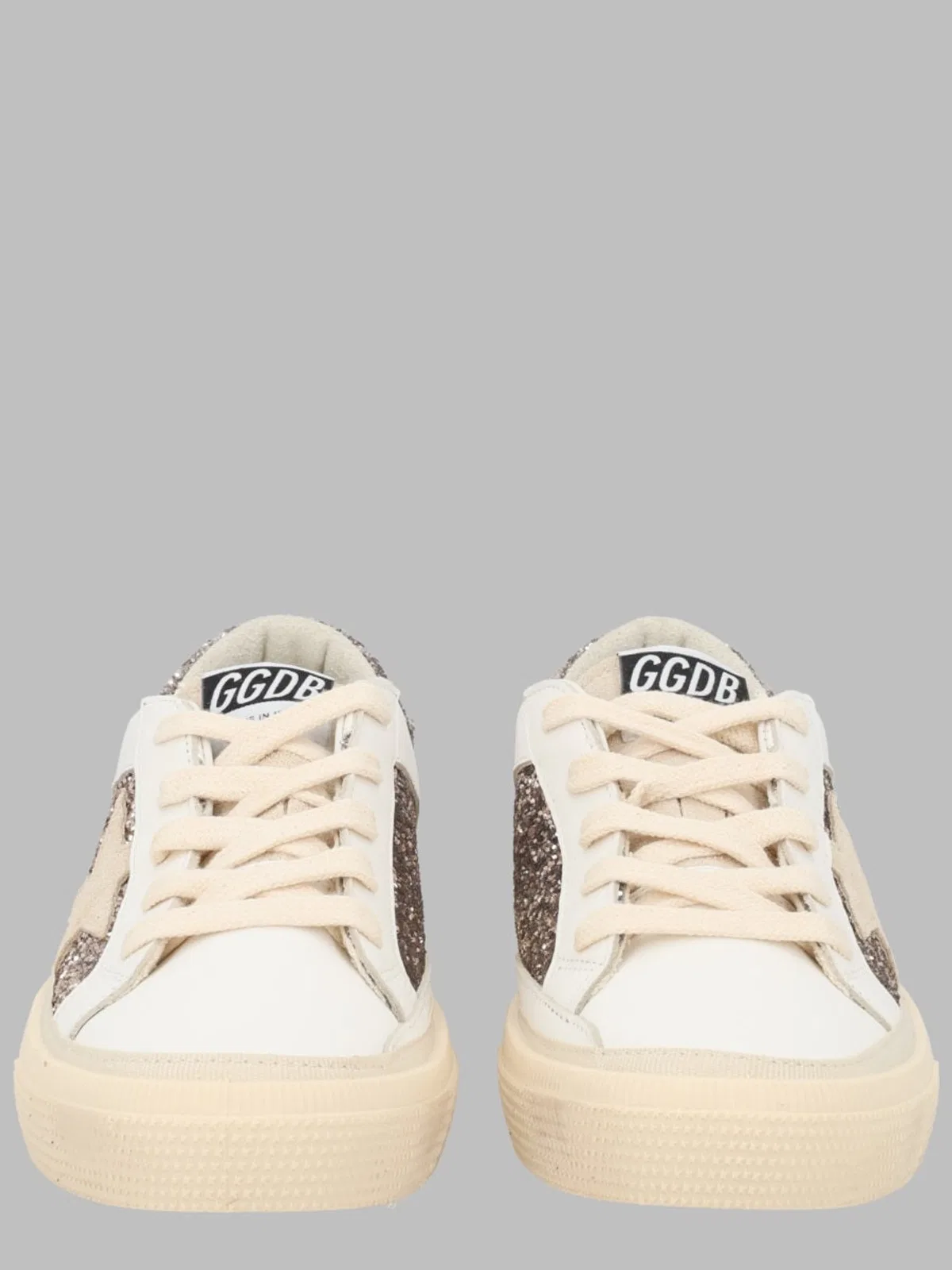 Golden Goose May Leather And Glitter Upper Suede Star