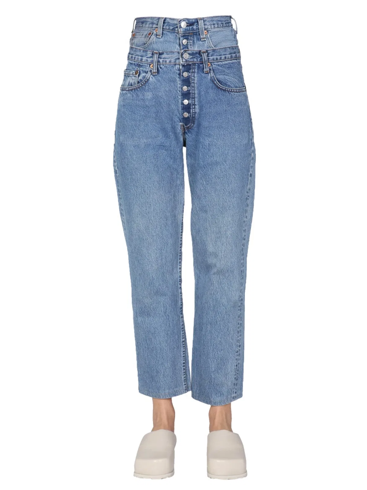 1/Off Double Waist Jeans