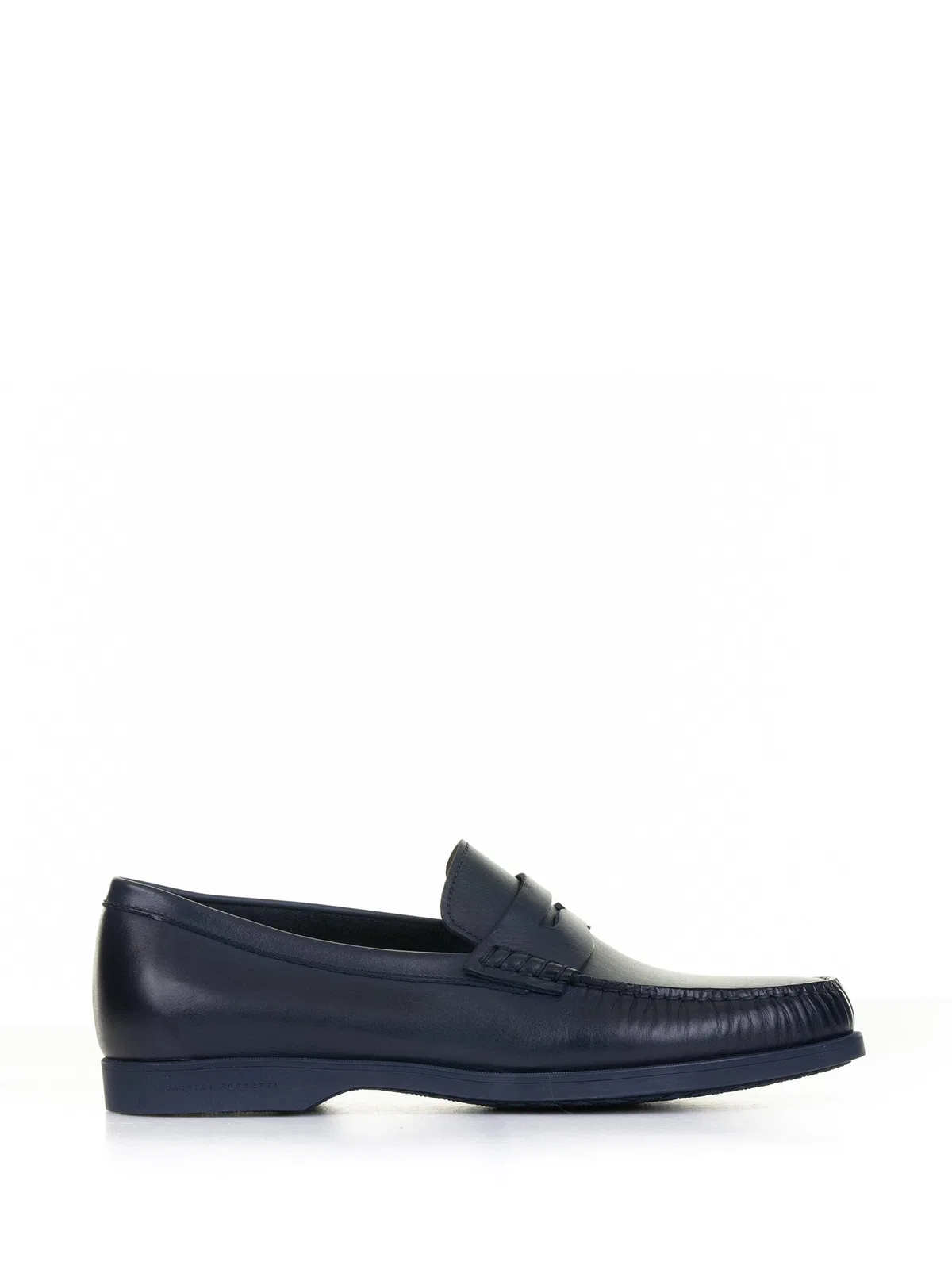 Fratelli Rossetti Navy Blue Leather Loafer