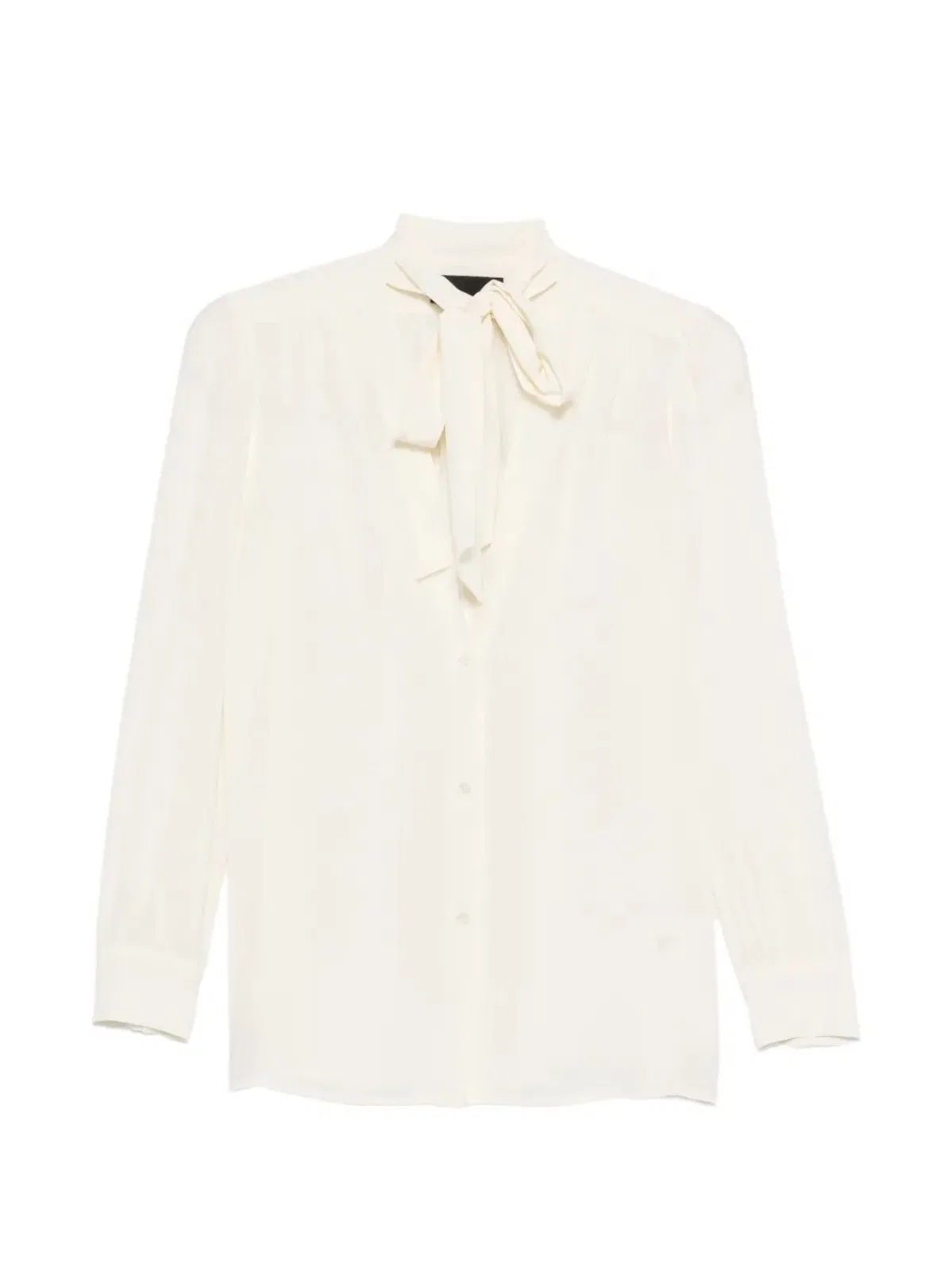 Nili Lotan Rivers Shirt Bow Ecru