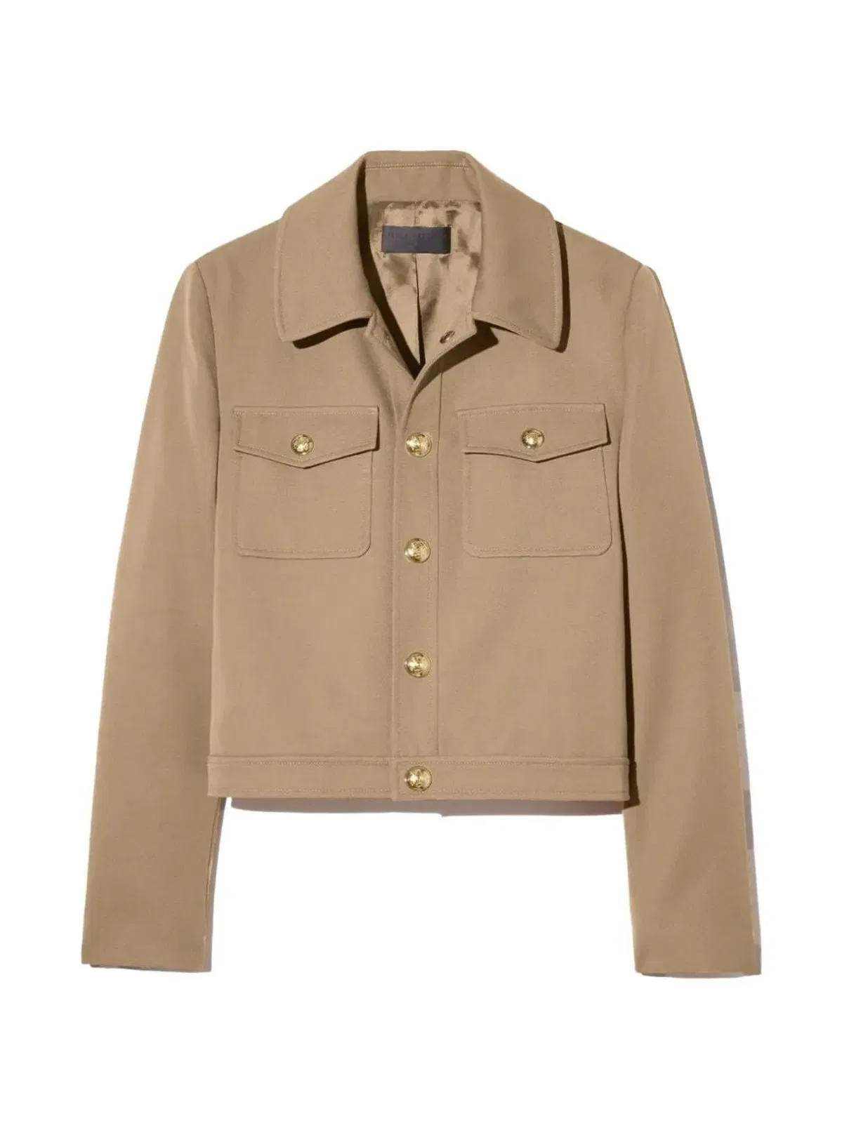 Nili Lotan Edna Jacket With Lapel Pockets, Khaki