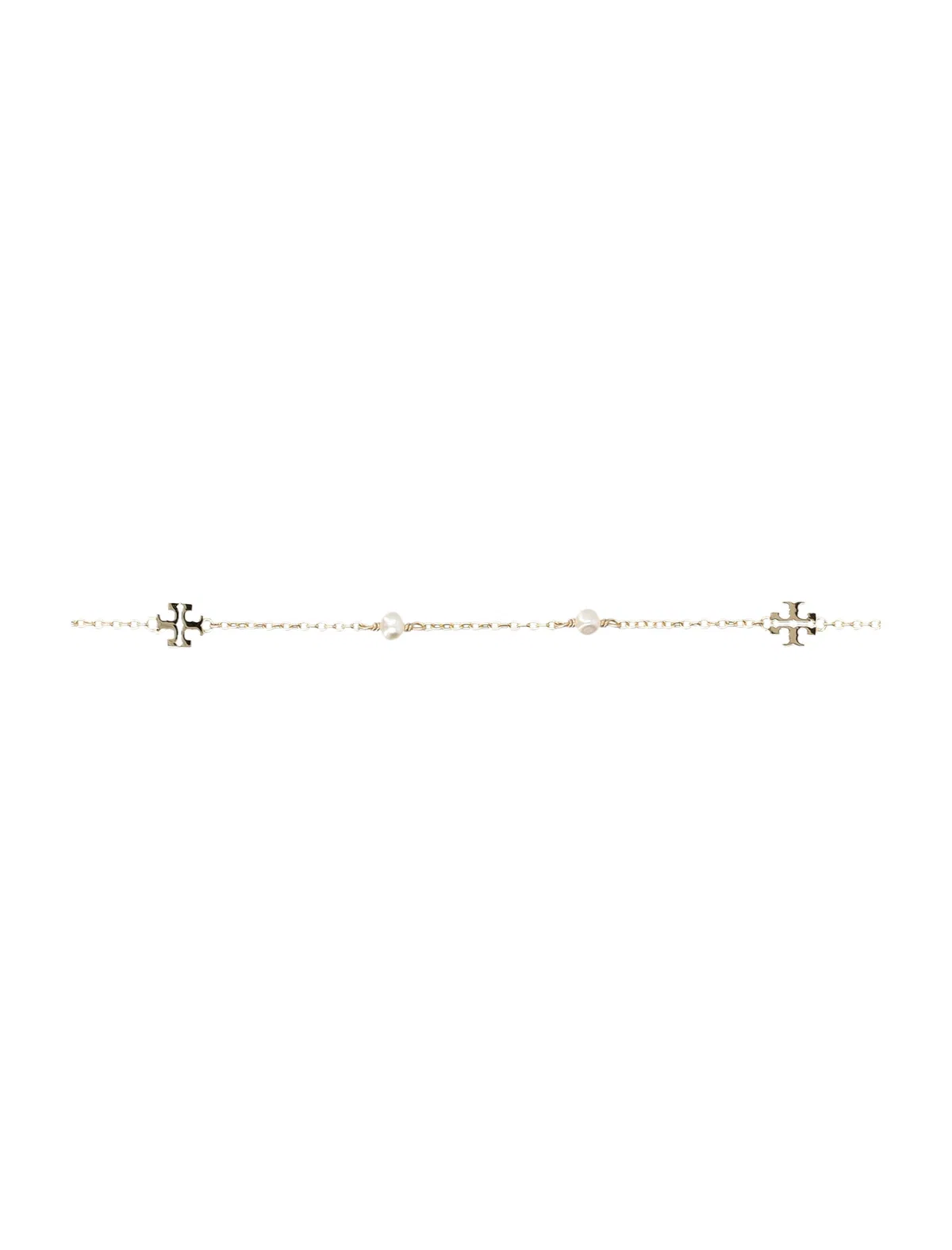 Tory Burch Collana Kira Con Logo E Perle