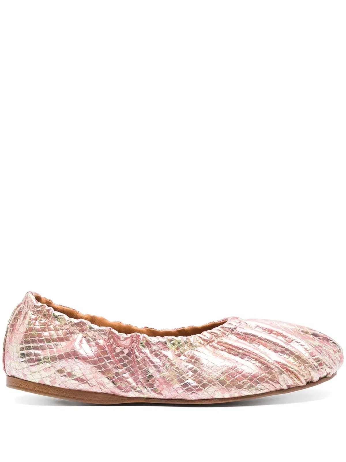 Forte Forte Laminated Snake Print Leather Balle