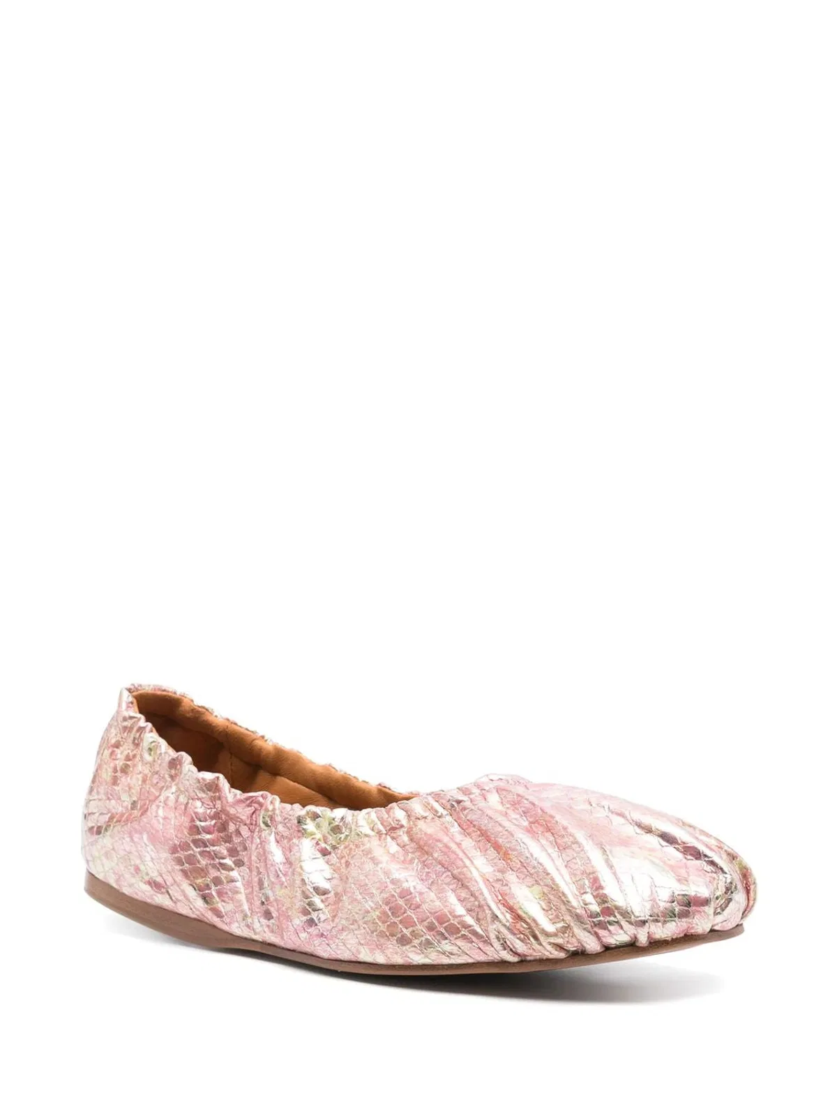 Forte Forte Laminated Snake Print Leather Balle