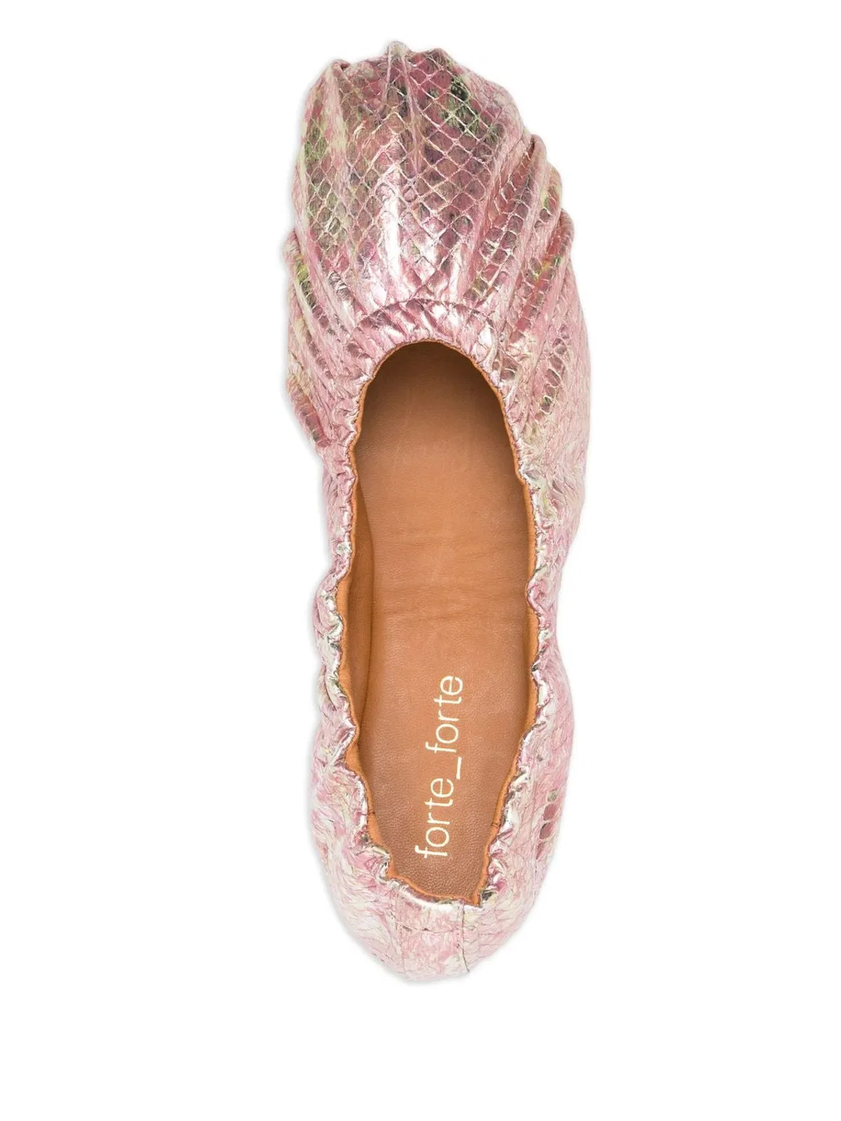 Forte Forte Laminated Snake Print Leather Balle