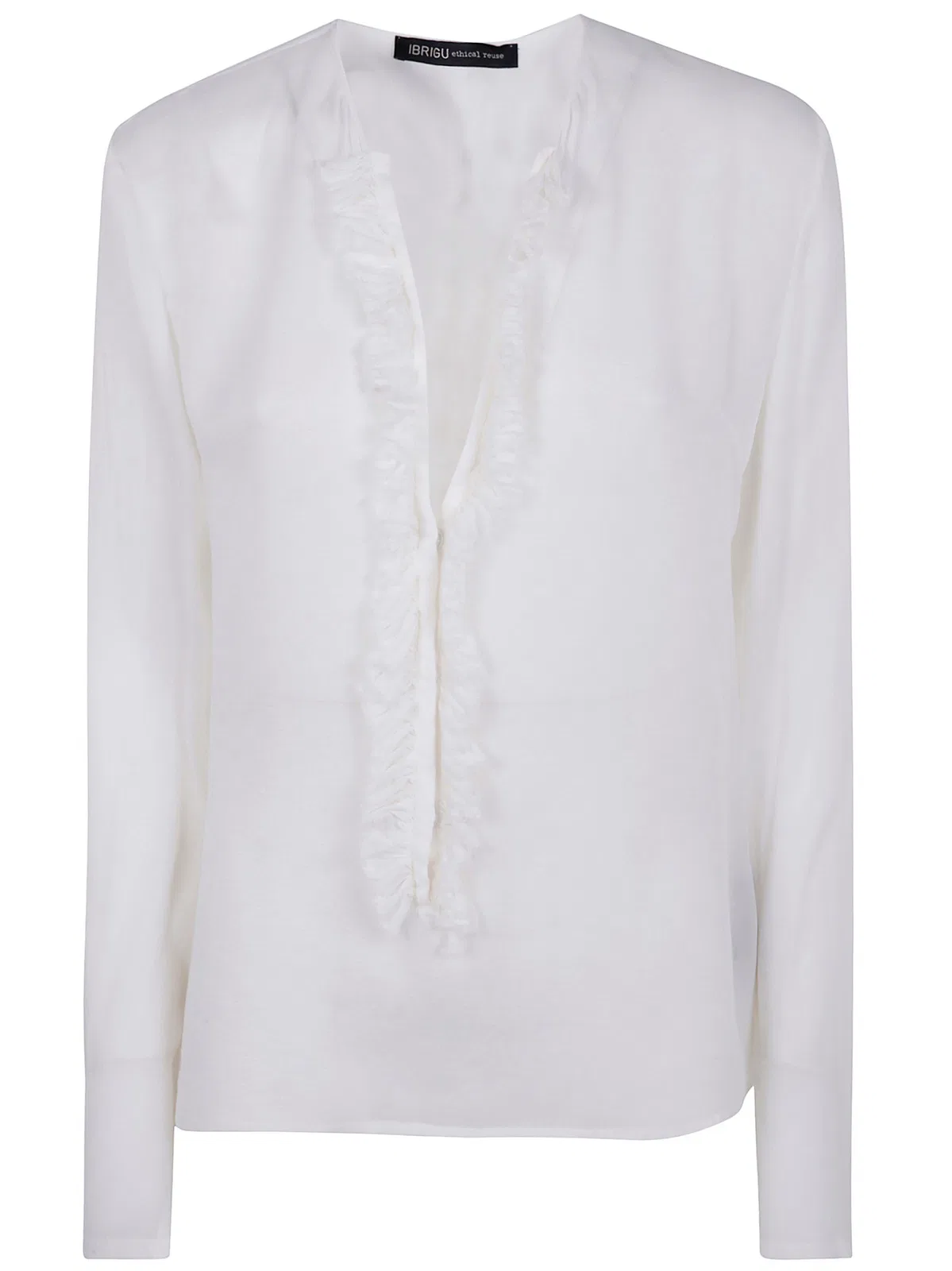 Ibrigu Silk Shirt With Ruffles