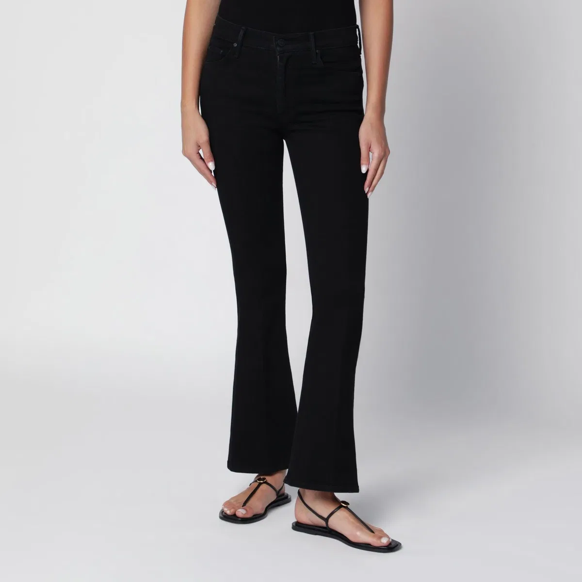 Mother The Weekender Jeans In Black Denim