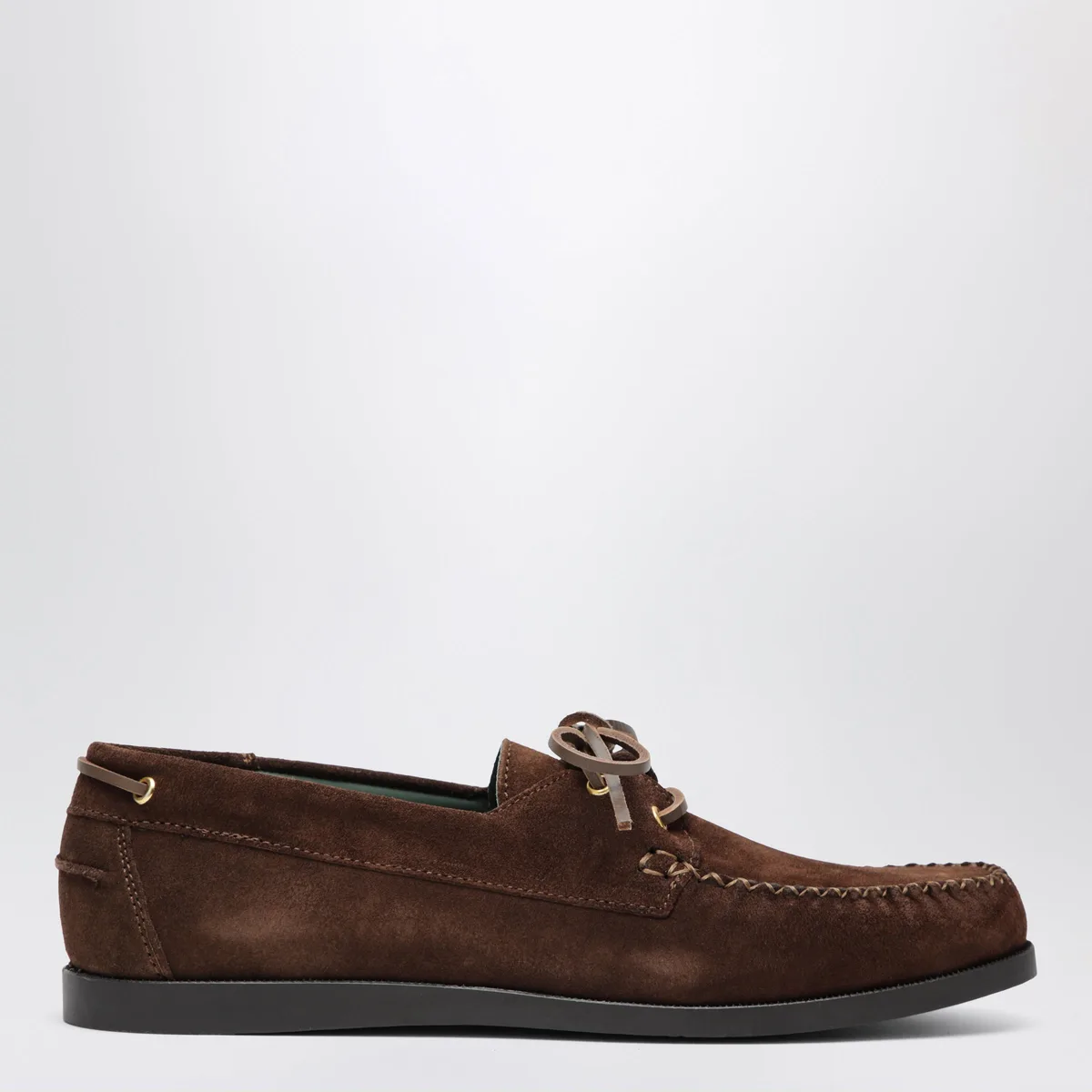 Vinny's Brown Boat Shoe In Suede